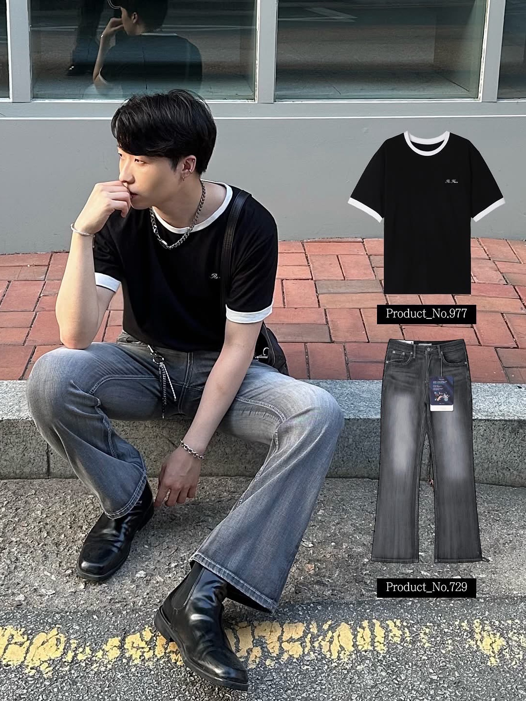 Diesel Dx1509 Stainless Steel Chain Necklace Silver, Matin Kim Big Coating Tote Bag Black 착용 스타일 - 1