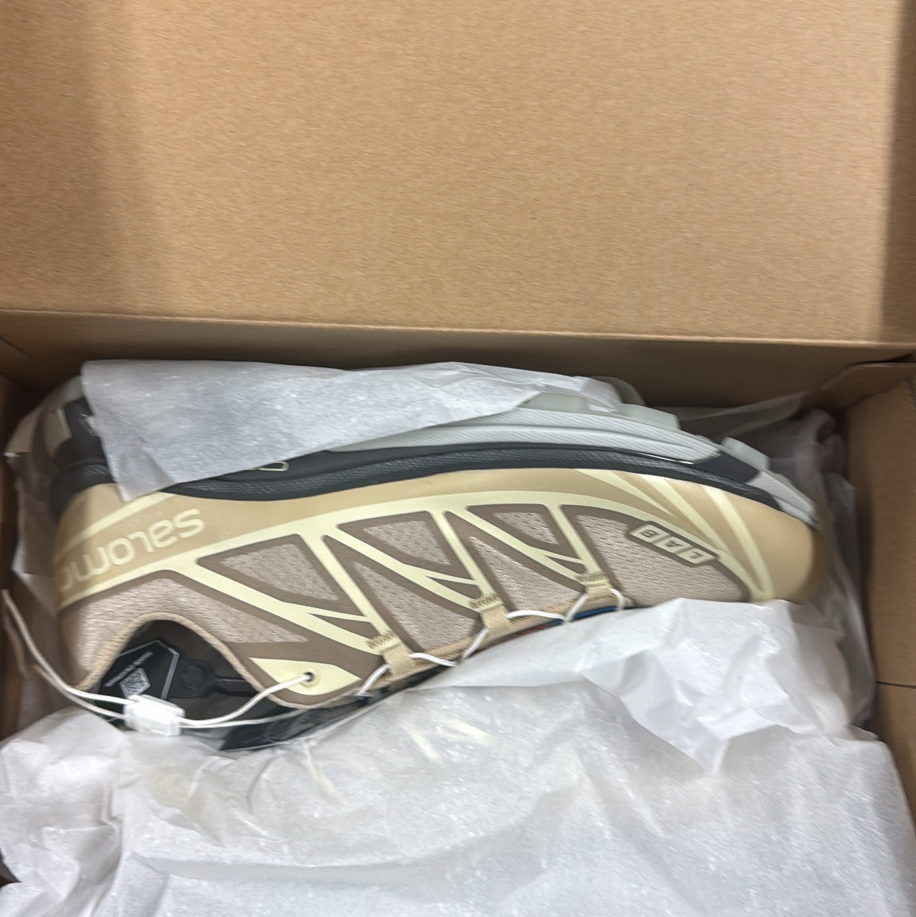 Salomon XT-6 Clear Safari Vanila Ice 착용 스타일