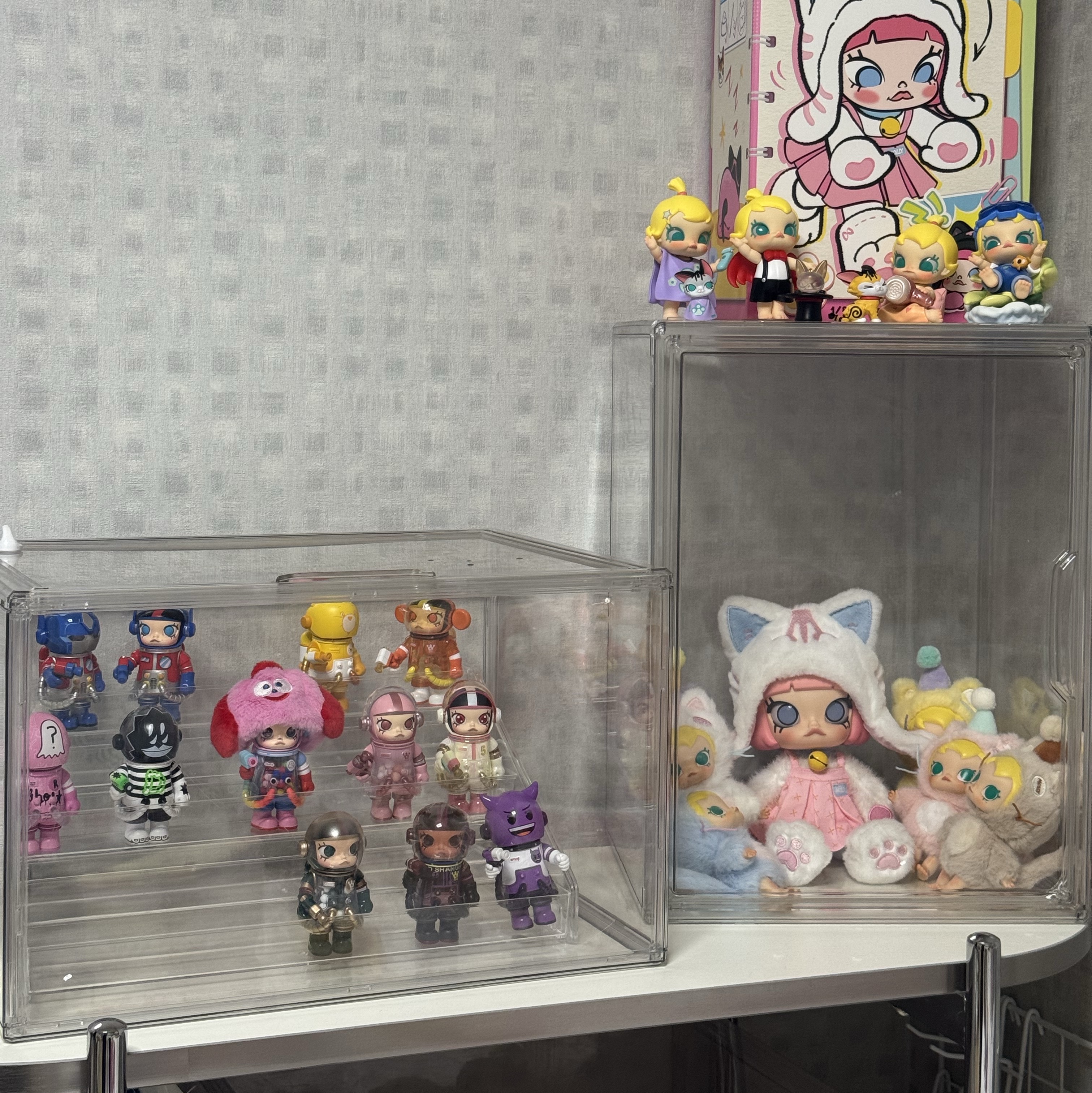 Pop Mart Mega Space Molly 100% Series4 Sealed Case (9 Blind Boxes), Pop Mart Molly Peekaboo 1/8 BJD (1 Blind Box) 착용 스타일 - 2