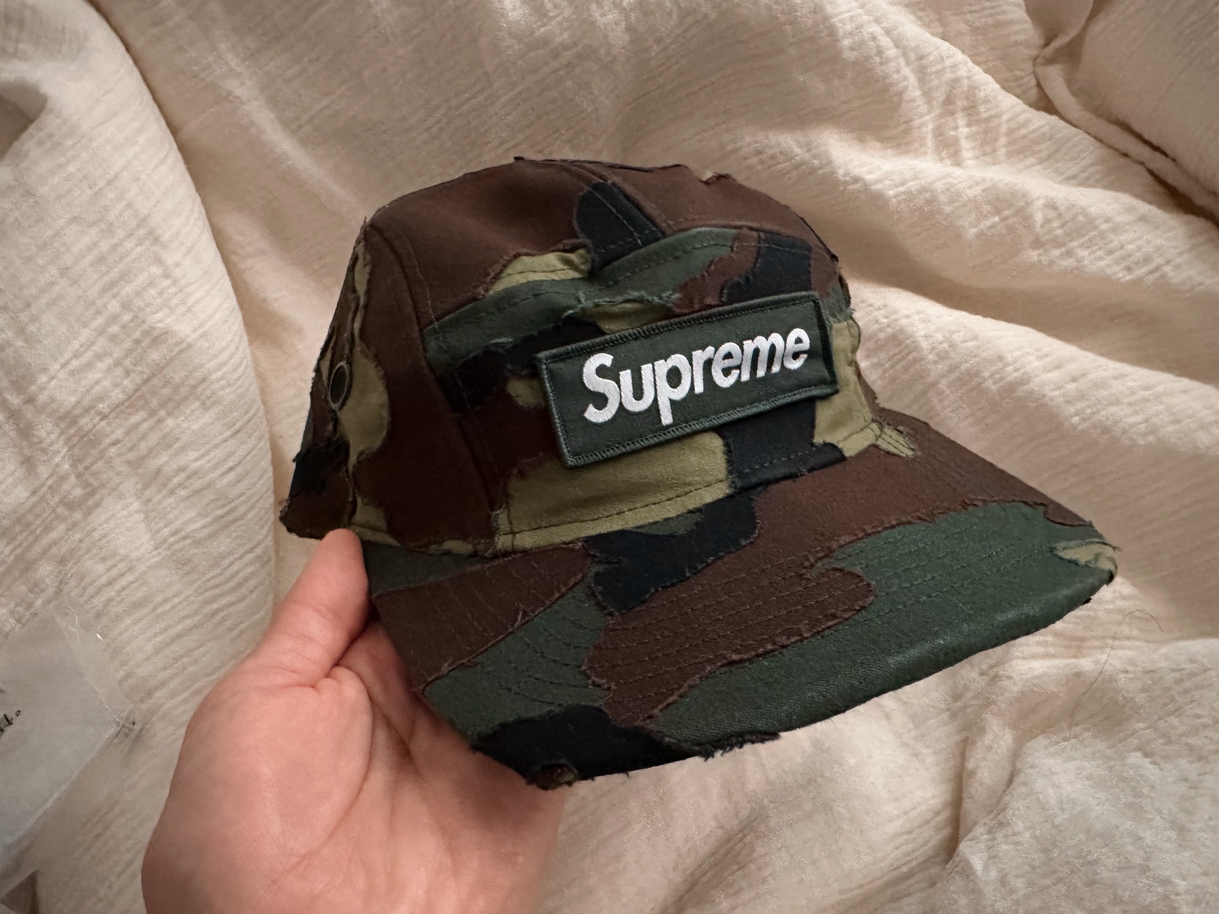 Supreme Layered Camo Camp Cap Woodland Camo - 25SS 착용 스타일 - 1