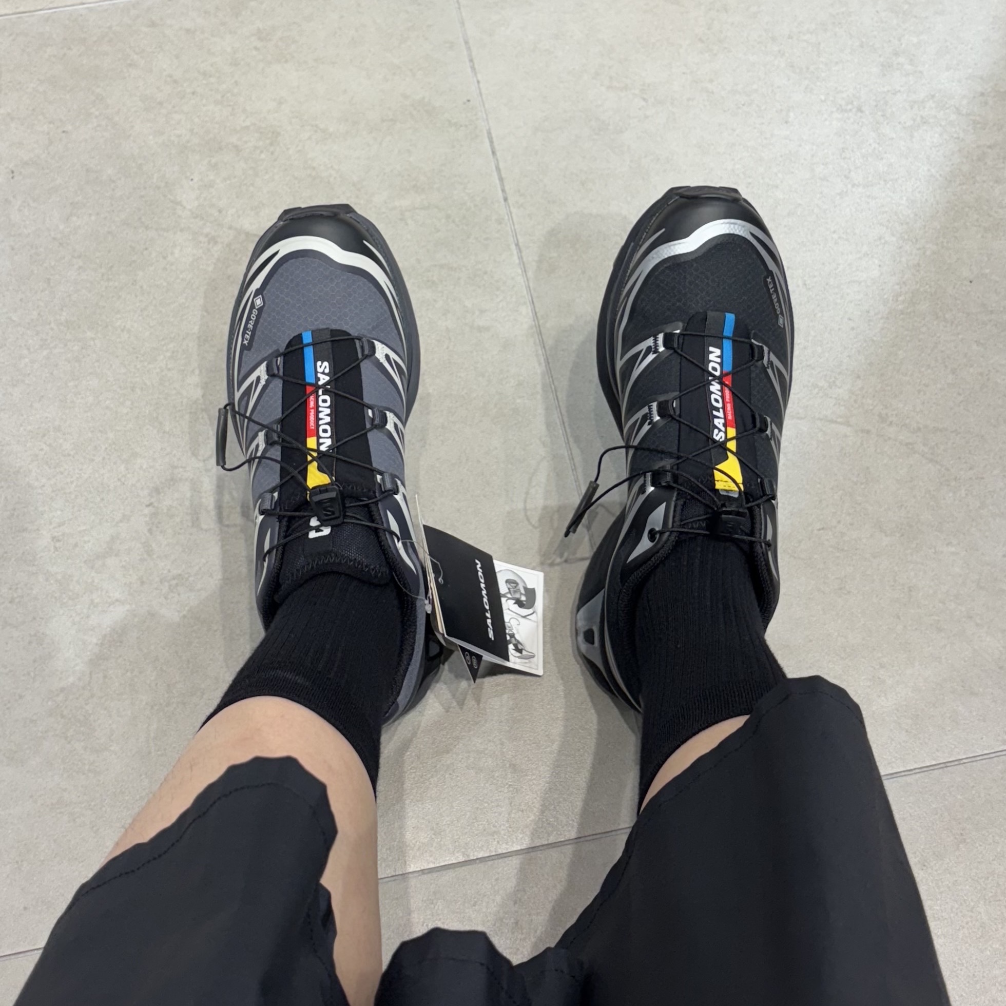 Salomon XT-6 GTX Black Silver, Salomon XT-6 Gore-Tex Black Ebony 착용 스타일