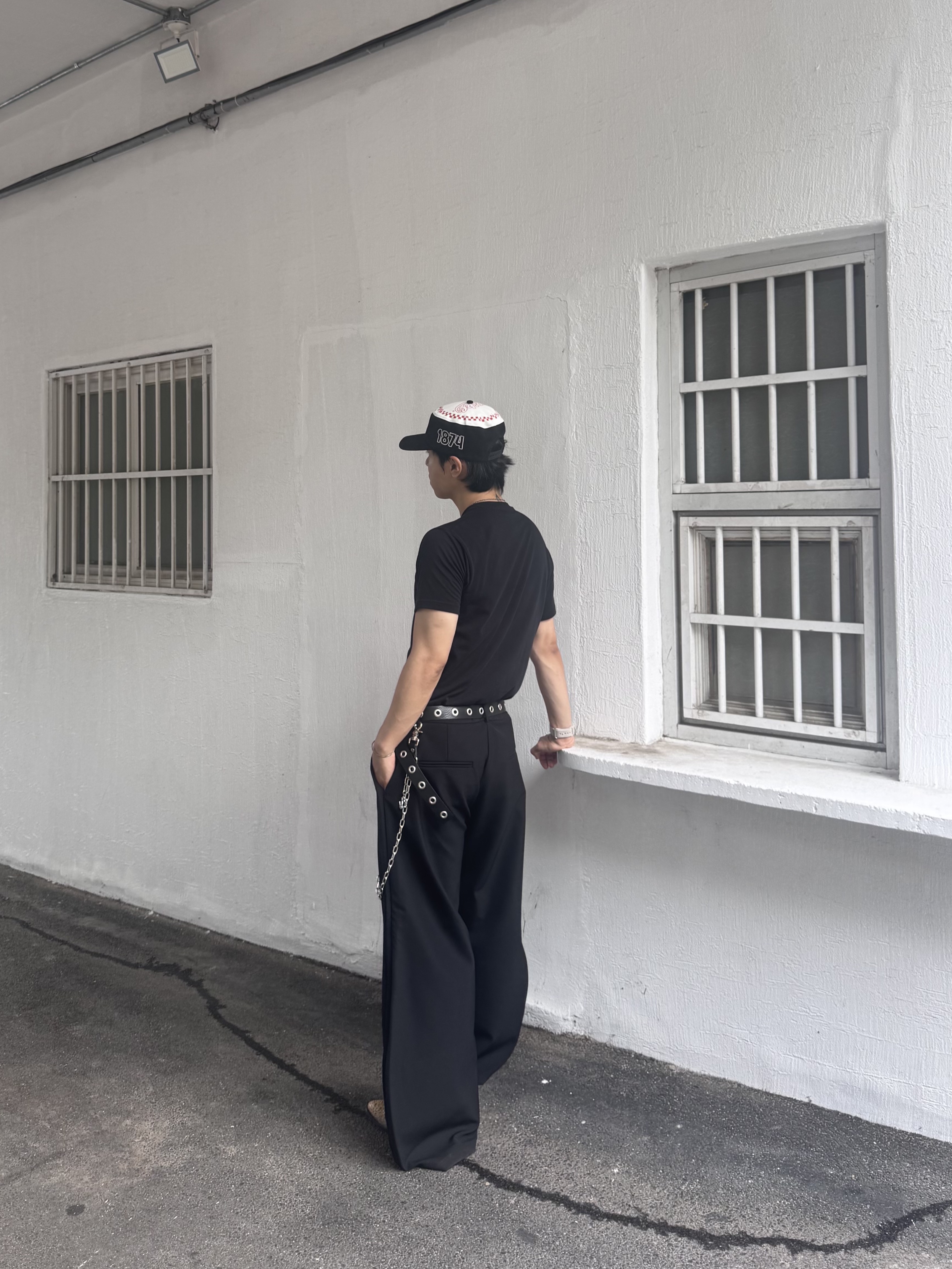 Gentle Monster x Maison Margiela MM007 Black Black, Nonnod Vacation Shirt Yellow Stipe 착용 스타일 - 6
