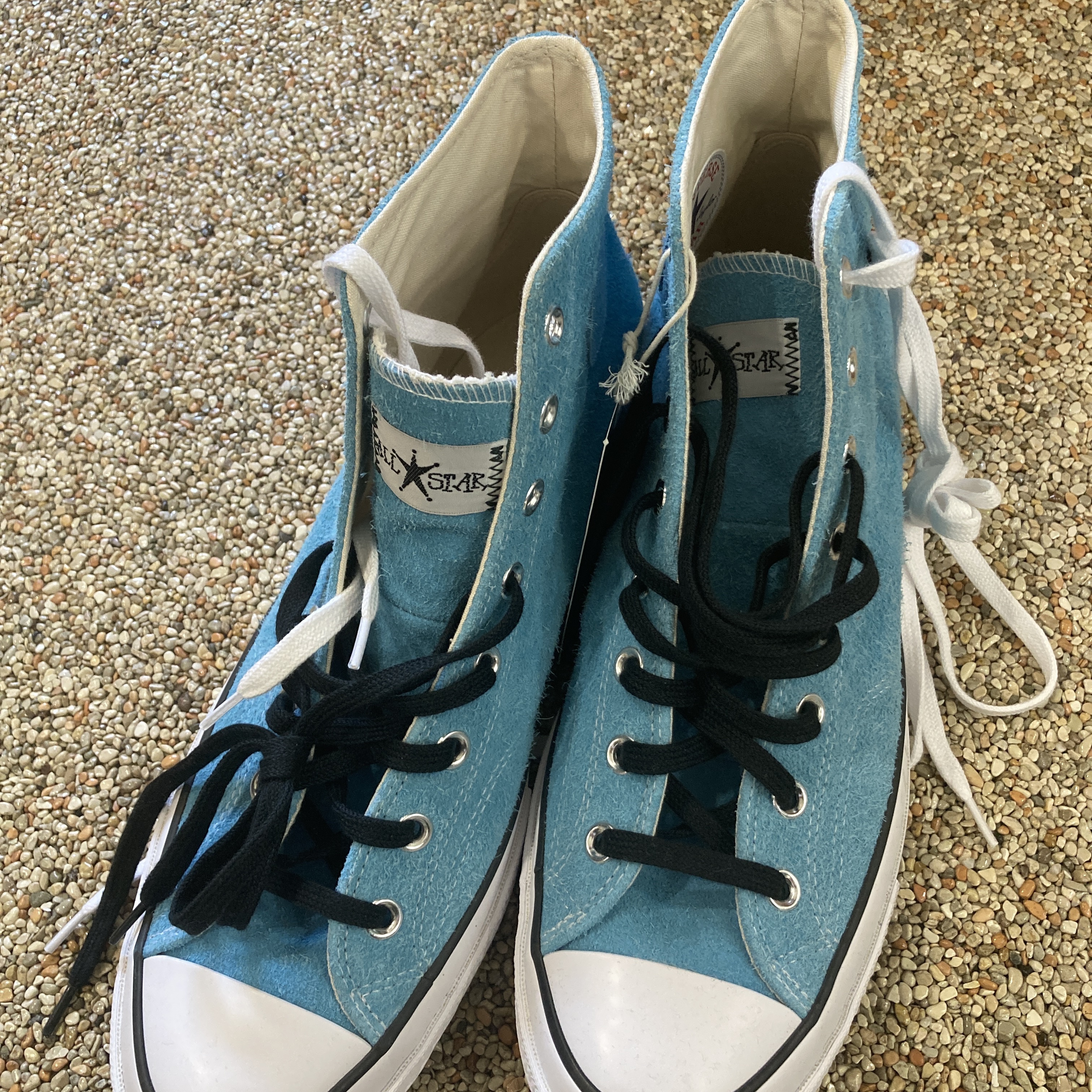 Converse x Stussy Chuck 70 Hi Sky Blue 착용 스타일 - 2