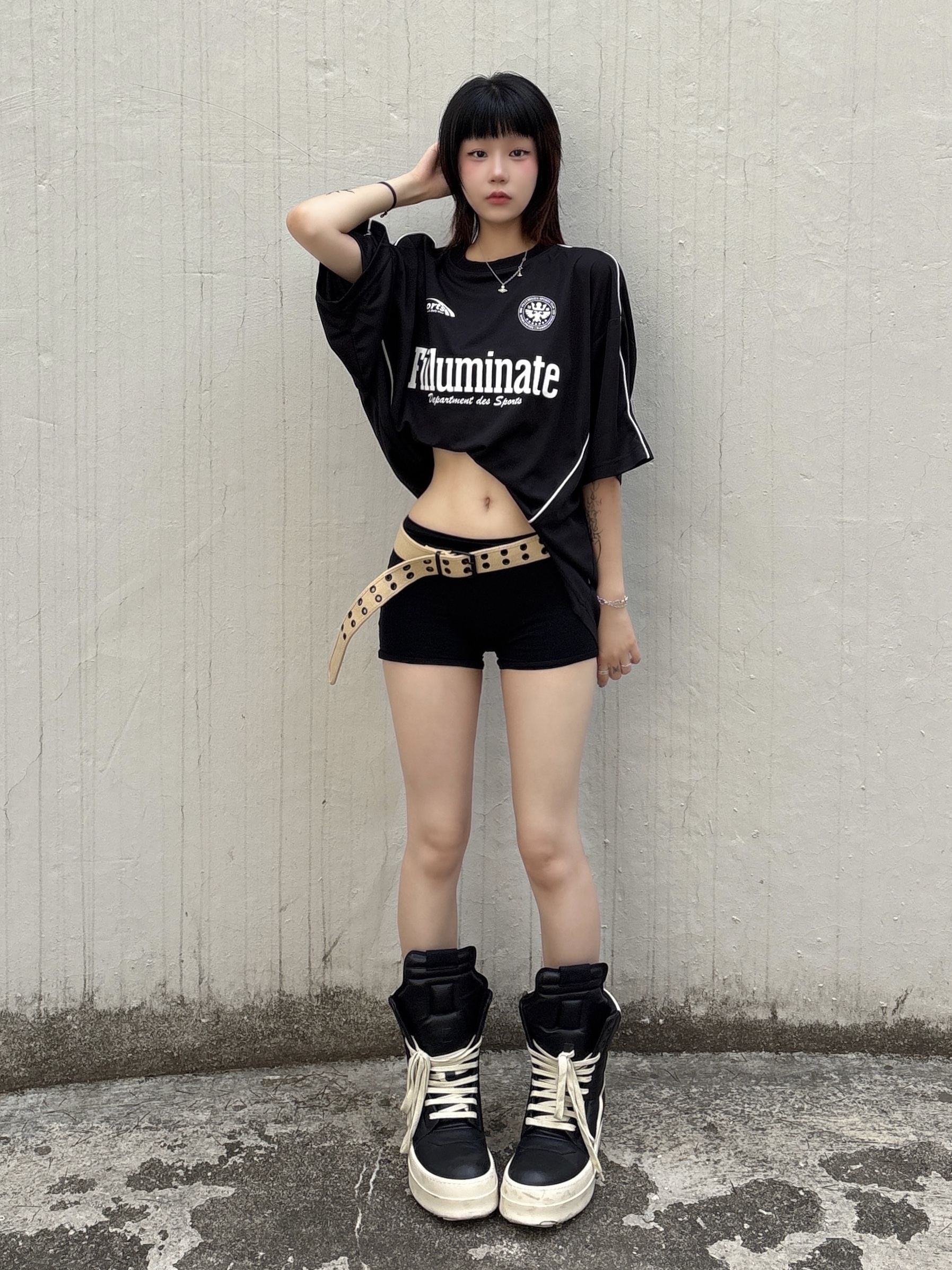Rick Owens Mega Bumper Geobasket Black Milk 착용 스타일 - 1