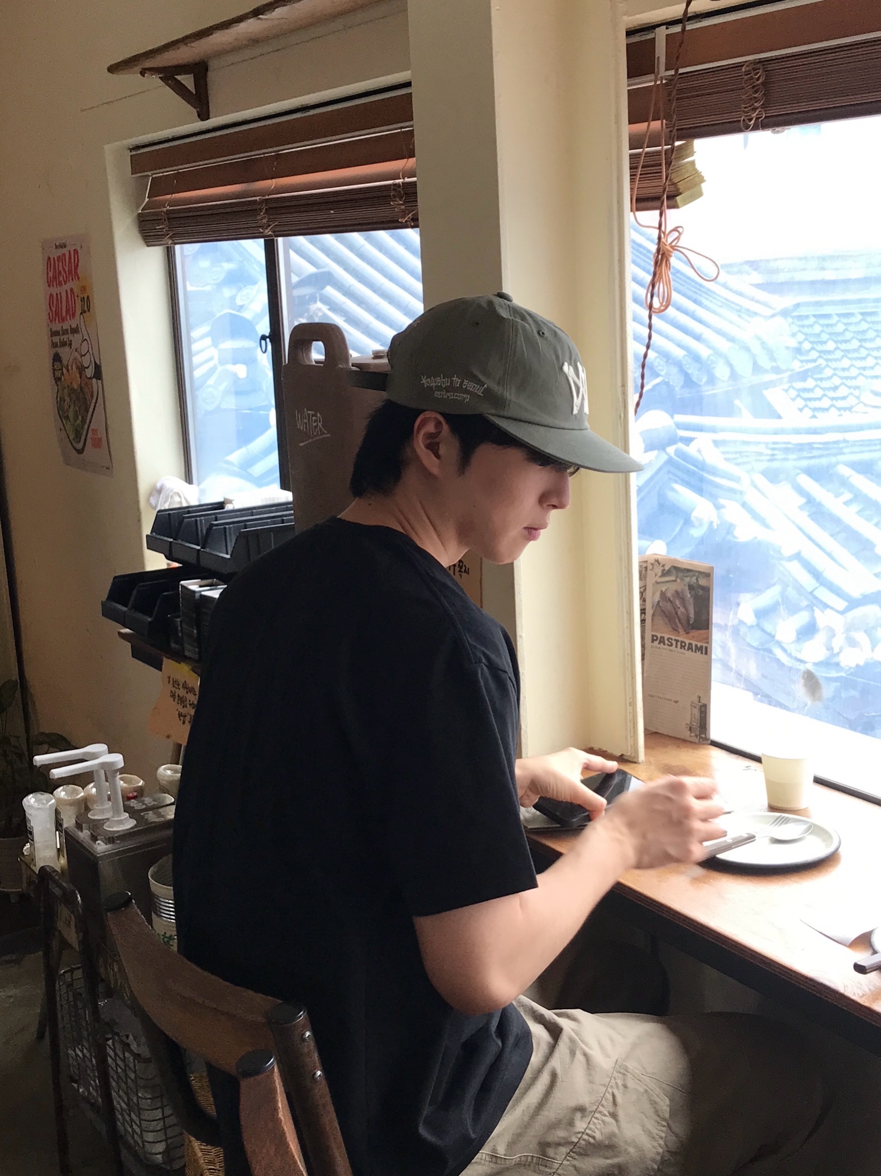 Aoiro 6-Panel Bone A/N Cap Olive 착용 스타일 - 5