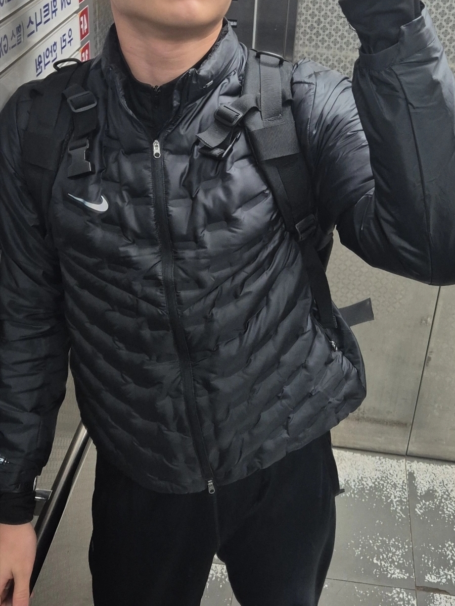 Nike Therma-Fit ADV Aeroloft Repel Down Running Jacket Black - Asia 착용 스타일