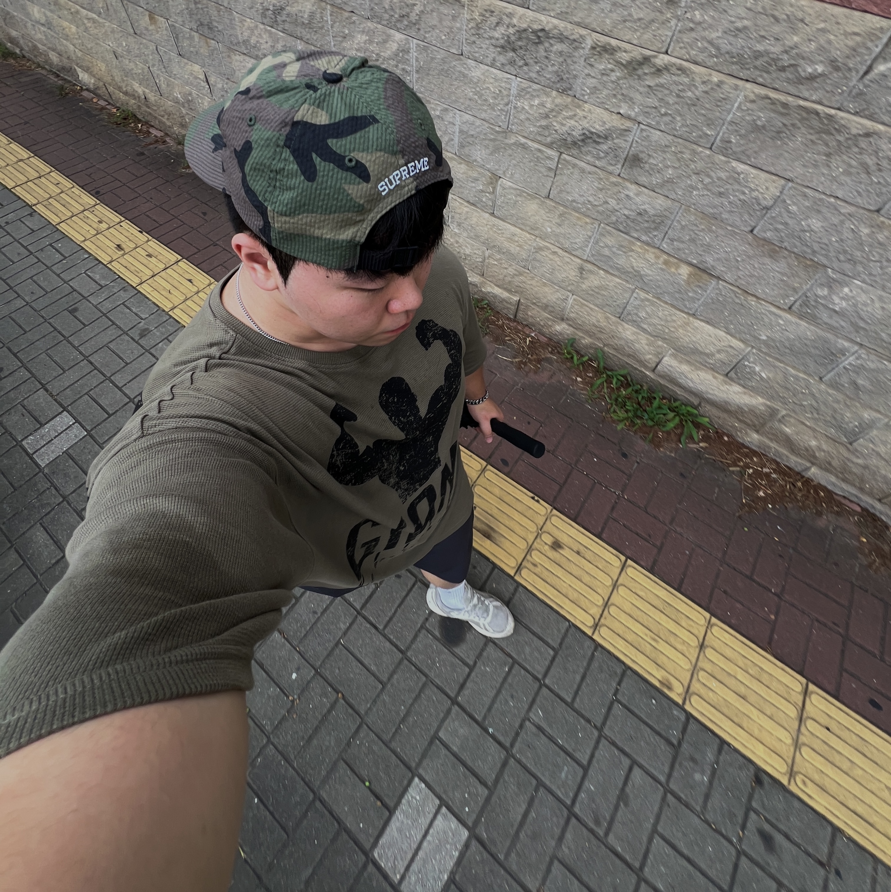 Supreme Seersucker S Logo 6-Panel Woodland Camo - 24SS 착용 스타일 - 1