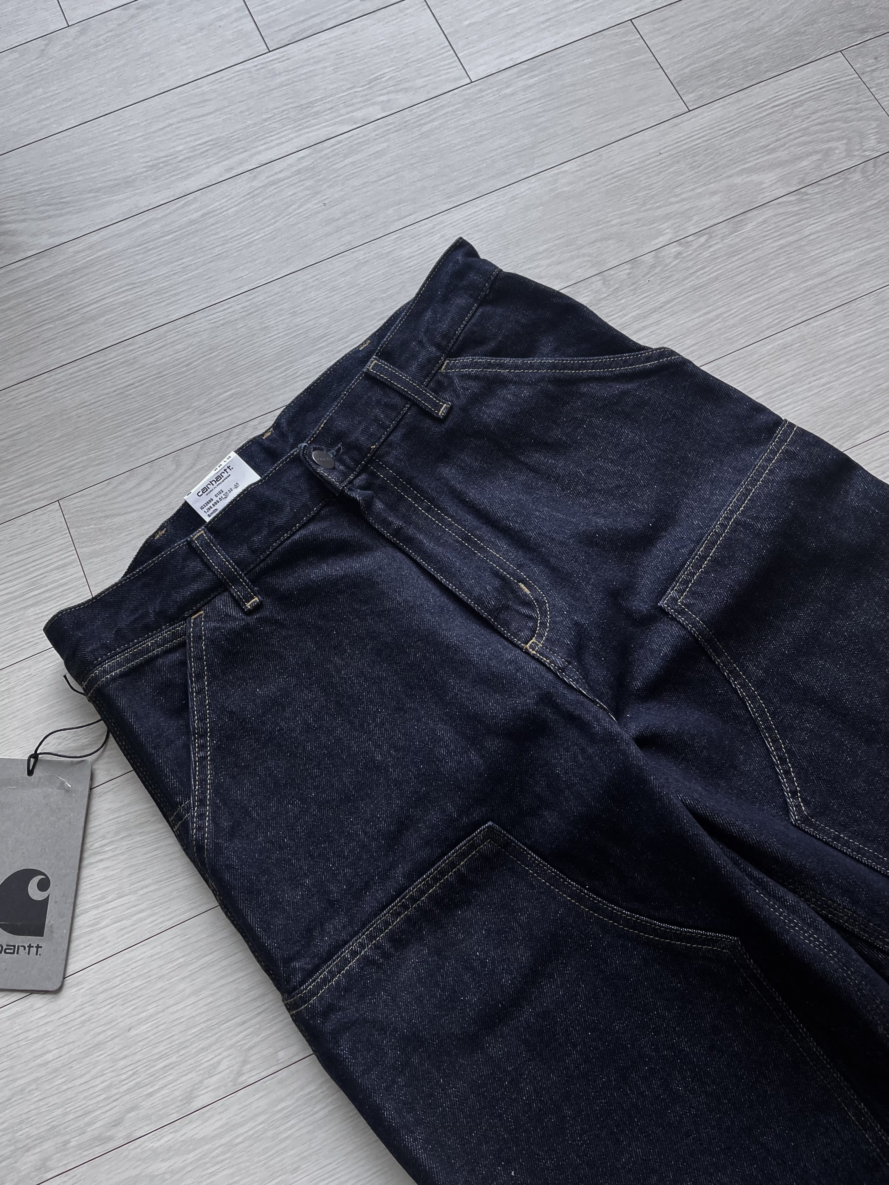 Carhartt WIP Smith Denim Double Knee Pants Blue 착용 스타일 - 1