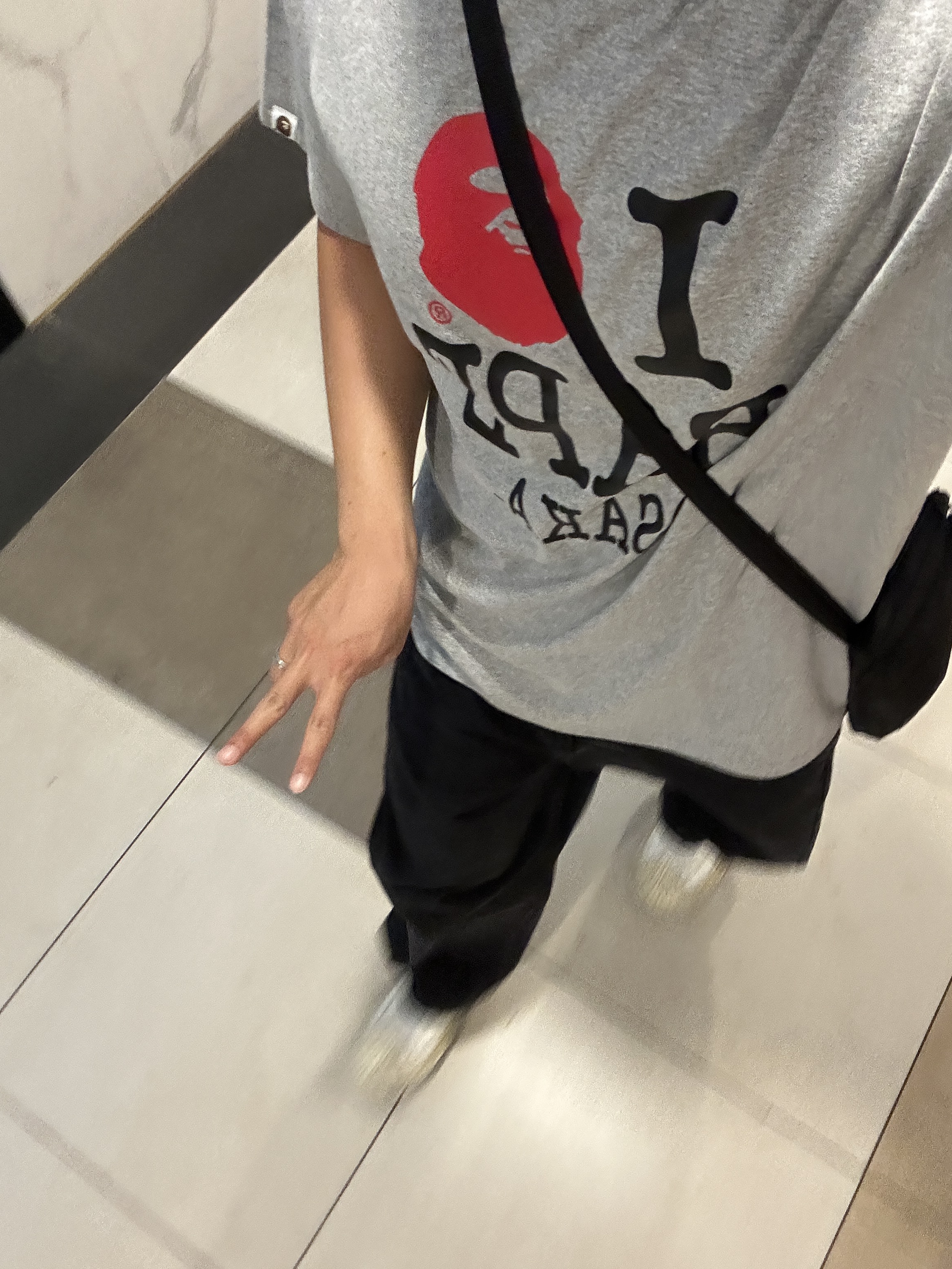 BAPE I Love Bape Osaka T-Shirt Gray - Osaka Pop-Up Store Exclusive 착용 스타일