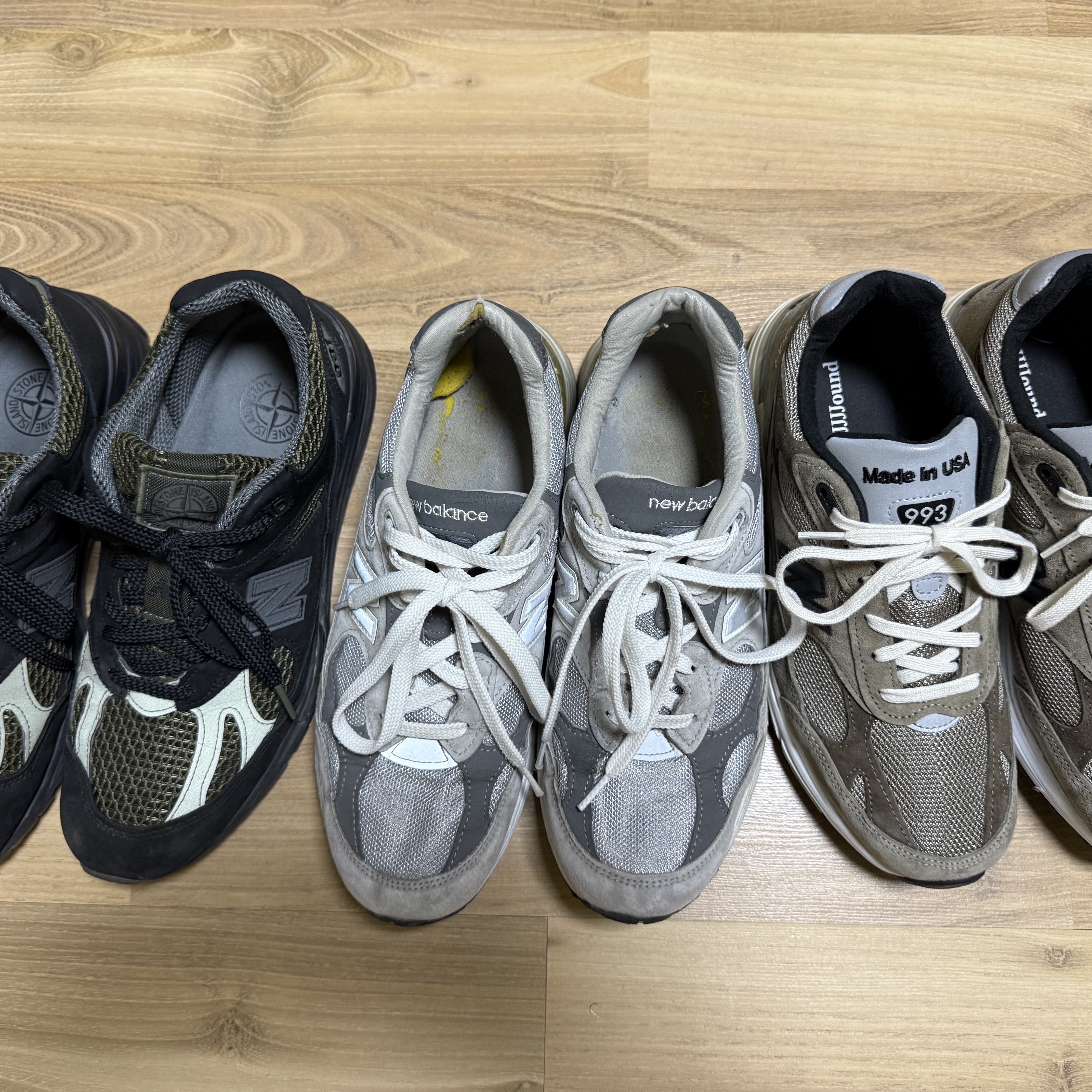 New Balance x JJJJound 993 Made in USA Mushroom White, New Balance 992 Made in USA Grey - D Standard 착용 스타일 - 2