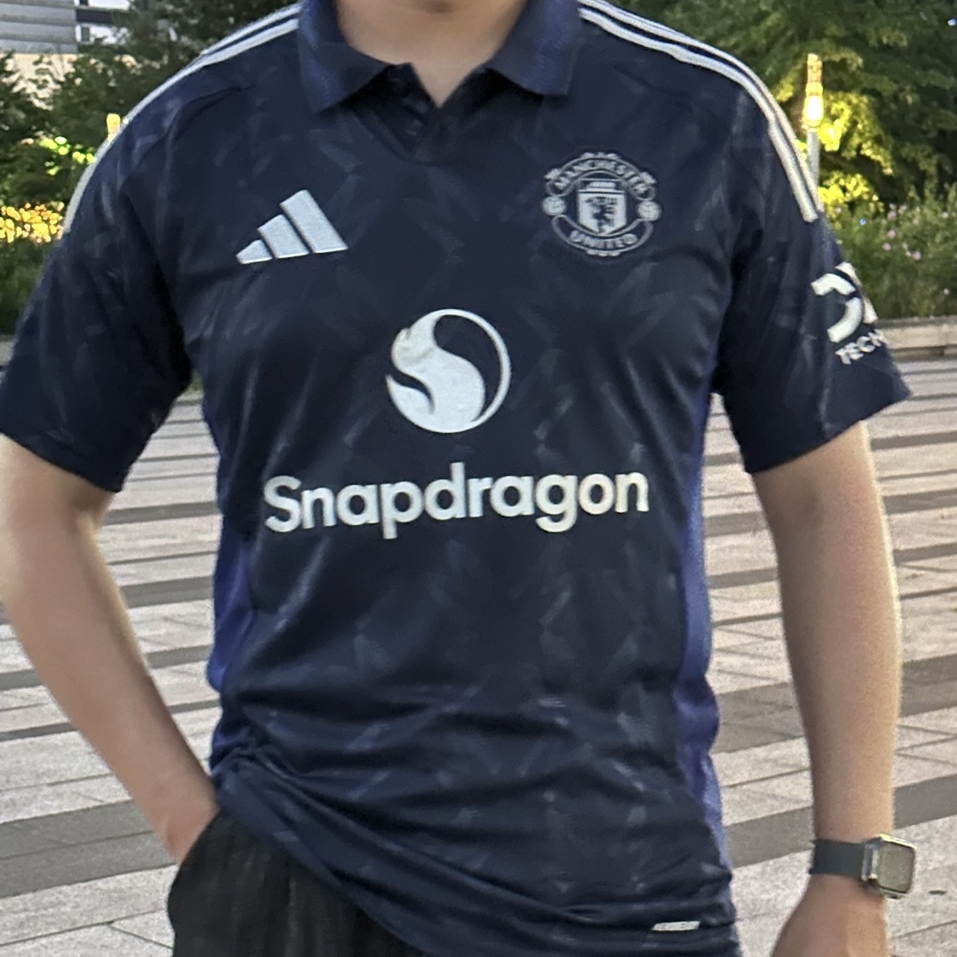 Adidas Manchester United 2024/25 Away Jersey Night Indigo - KR Sizing (Non Marking Ver.) 착용 스타일