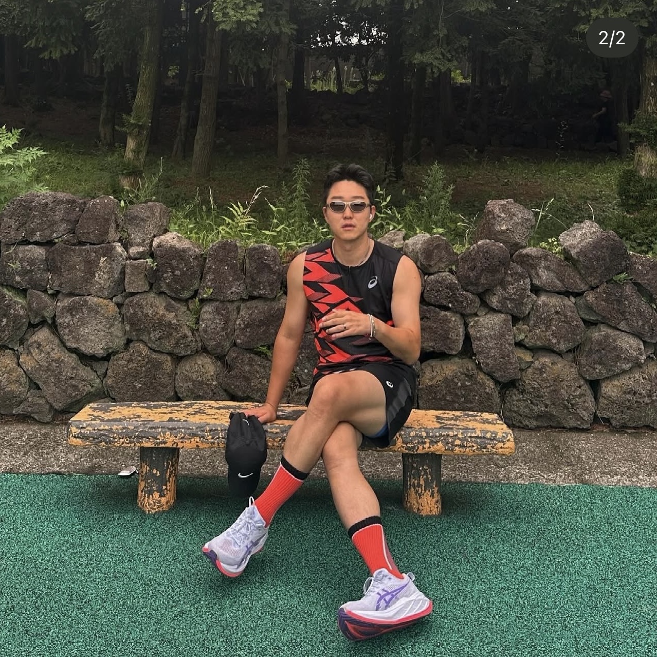 Asics Superblast 2 Blue Fade Edo Purple, Montbell Polarized Trekking Glasses Silver Light Gray 착용 스타일 - 2