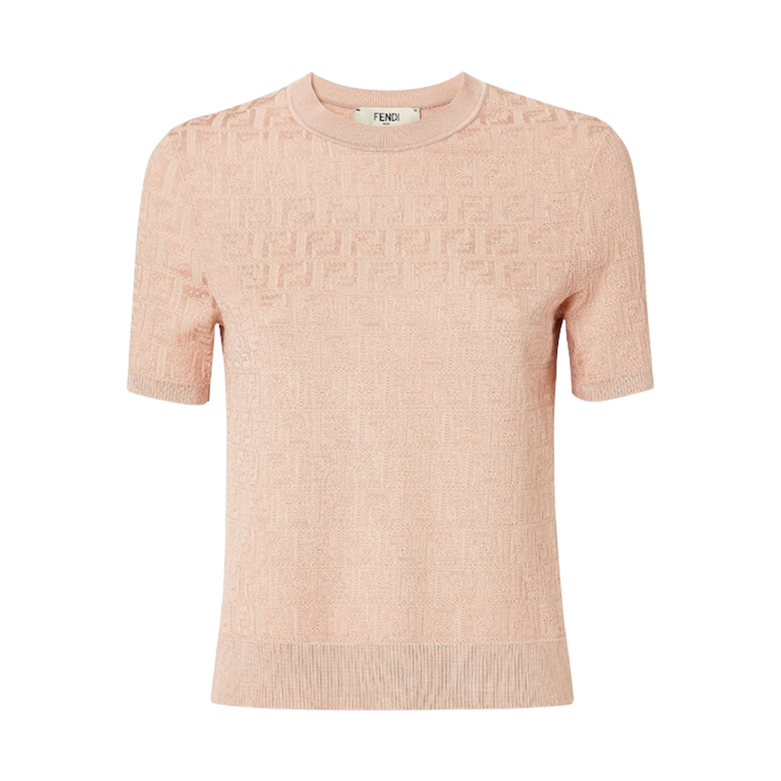 FZXD57AUZRF1SAU (W) Fendi FF Cotton and Viscose Sweater Pink