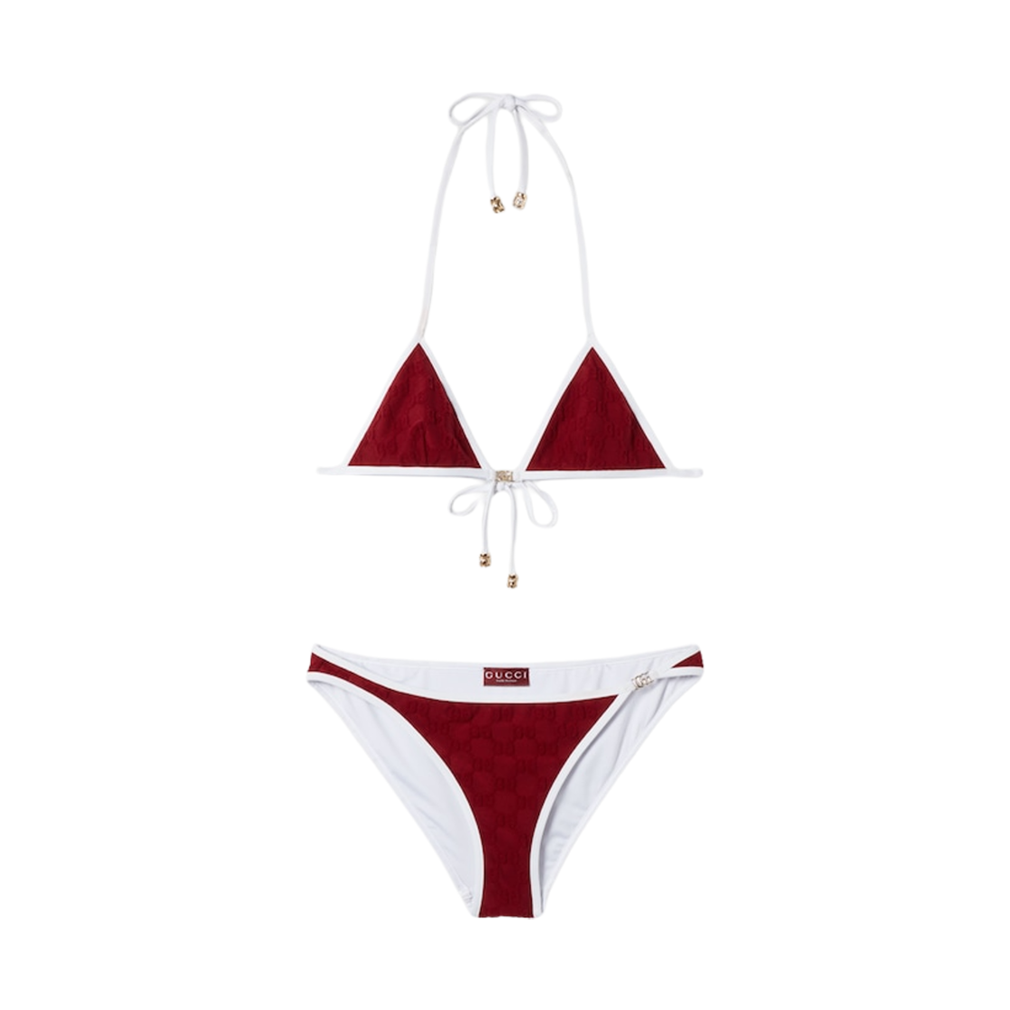 835965-XHAKP-6320 (W) Gucci GG Terrycloth Bikini Rosso Ancora Red