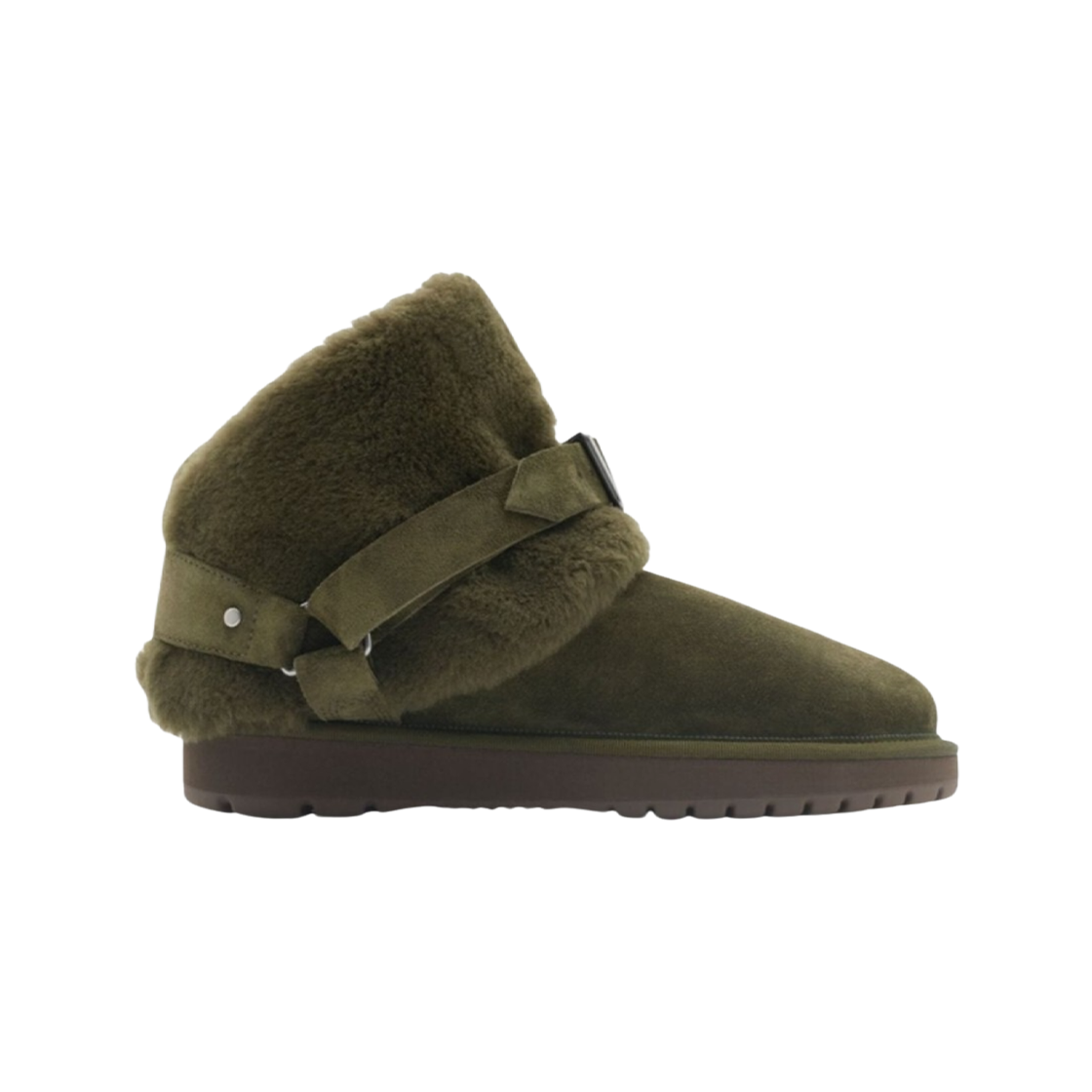 8092553 (W) Burberry Chubby Buckle Ankle Boots Green