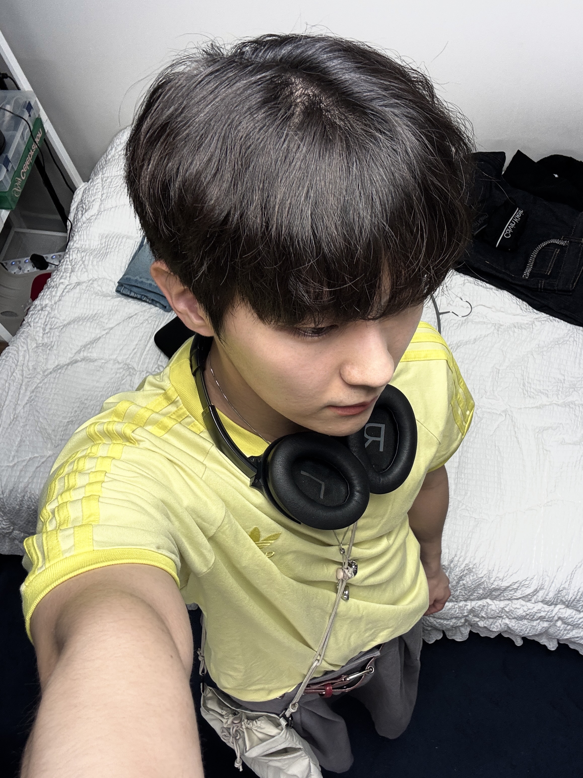 BOSE QC Triple Black (Korean Ver.), Sansan Gear Capri Pants Purple Grey - 25SS 착용 스타일 - 3