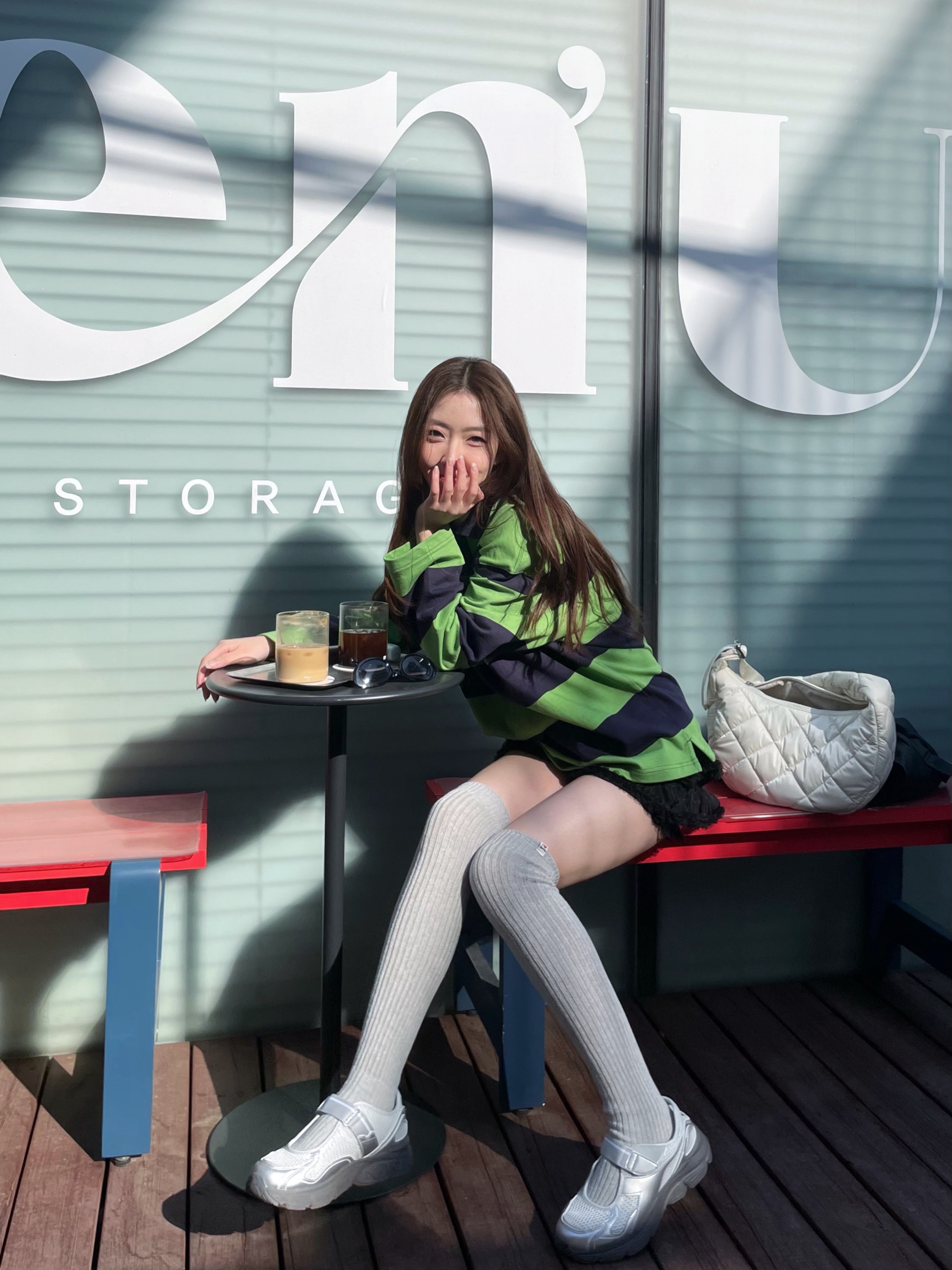 (W) Diadora Balletto Silver, Roughneck Tutu pants skirt black 착용 스타일 - 1