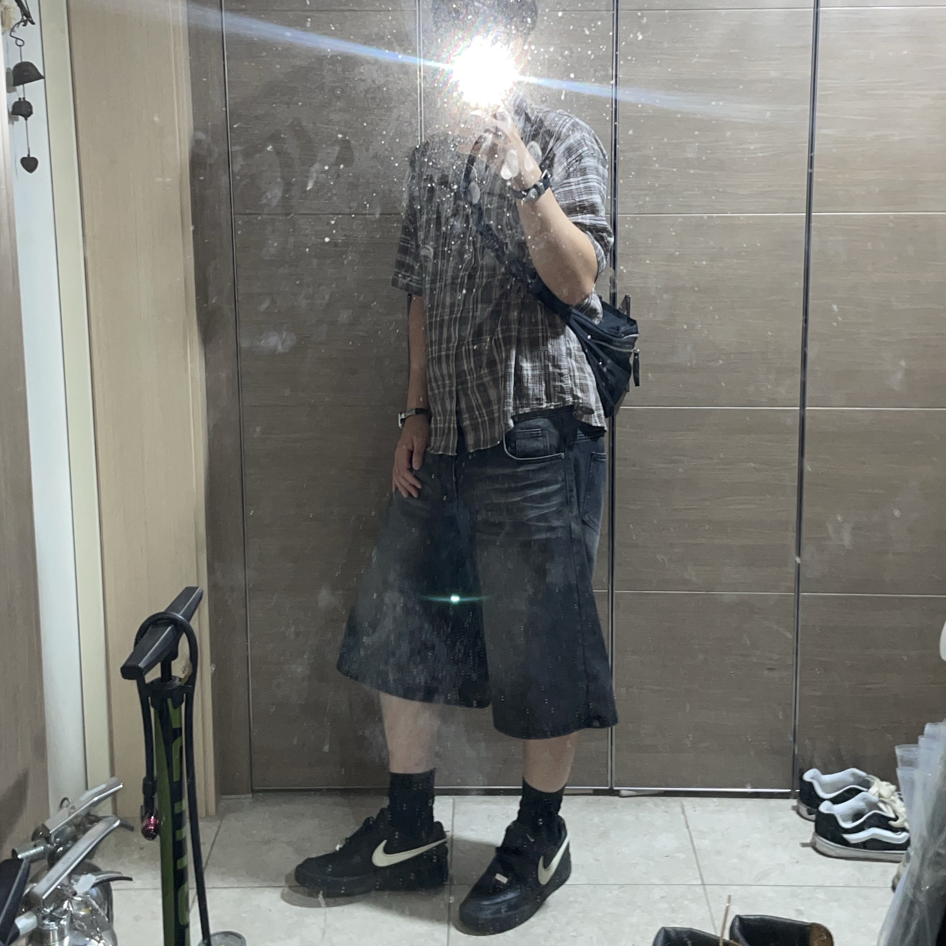 Nike x Ambush Air Force 1 Low SP Black, Stussy Canvas Backpack Washed Black 착용 스타일 - 2