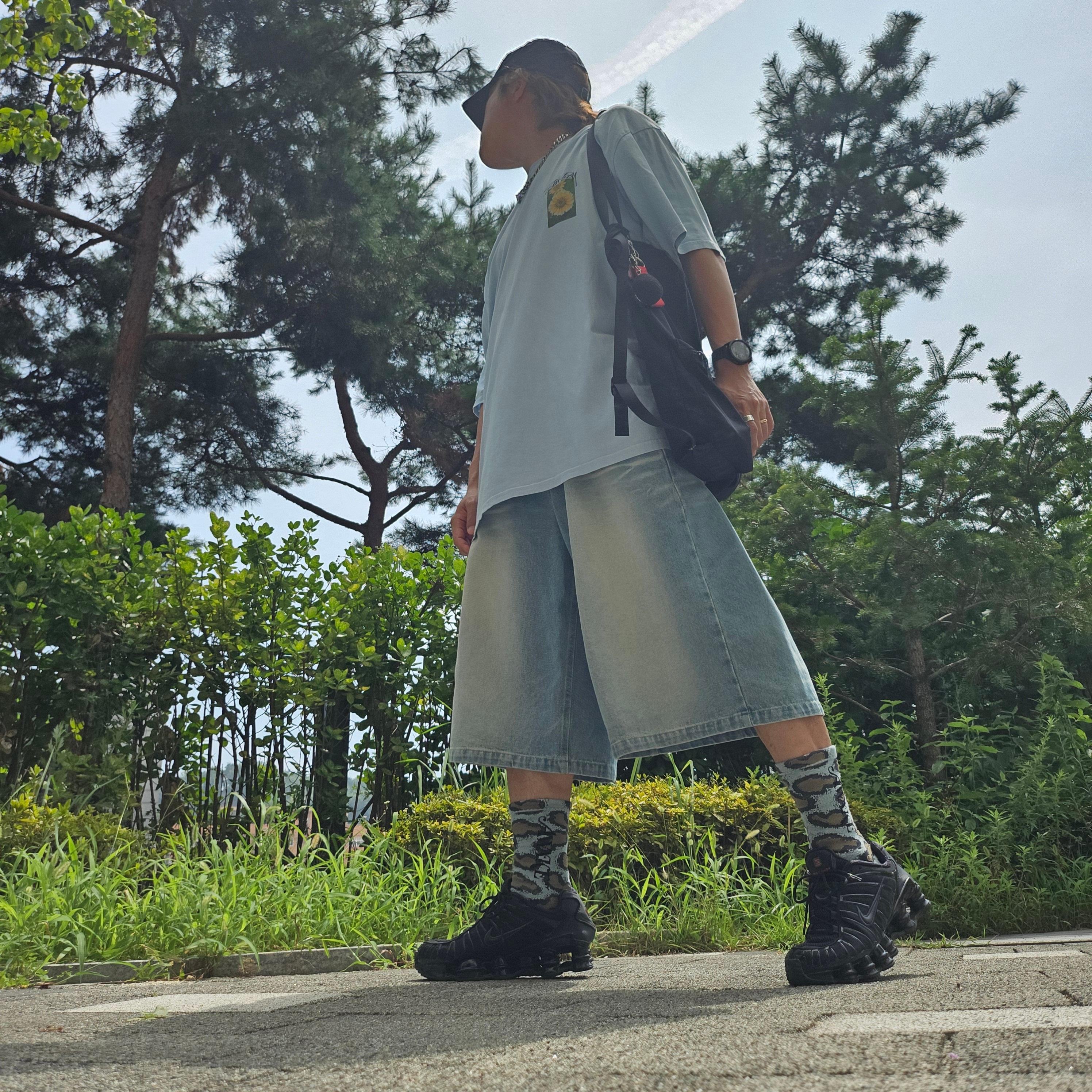 Stussy Flower Grid Pigment Dyed T-Shirt Sky Blue, Diesel Dx1509 Stainless Steel Chain Necklace Silver 착용 스타일 - 3
