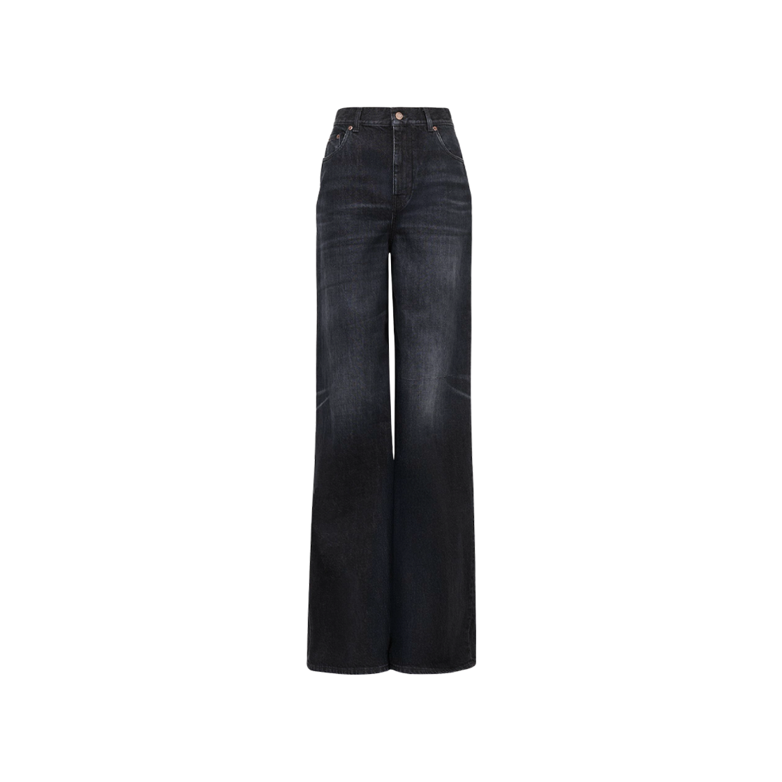 (W) 끌로에 하이라이즈 와이드 레그 데님 진 오닉스 블랙((W) Chloe High-Rise Wide Leg Jeans in Denim Onyx Black)