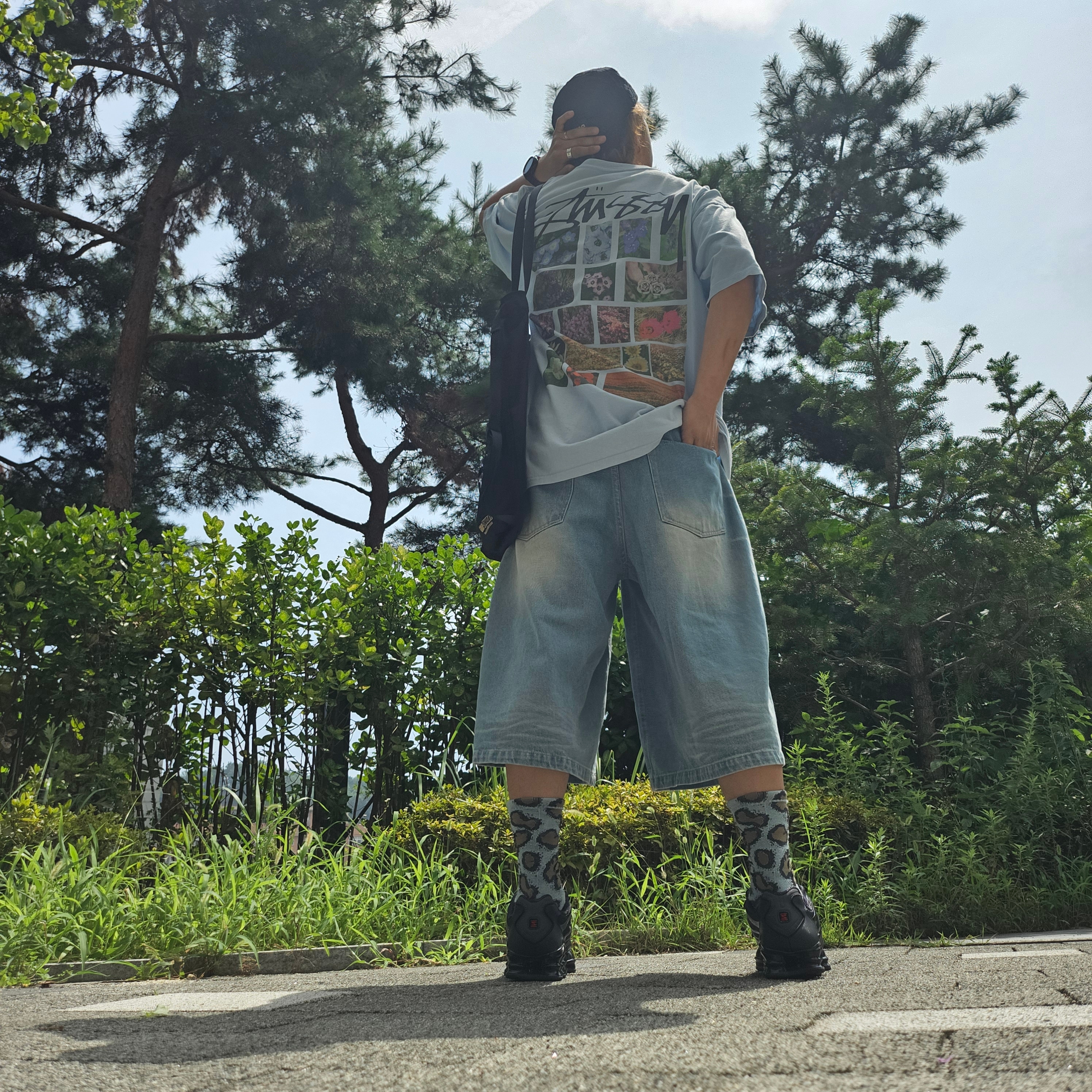 Stussy Flower Grid Pigment Dyed T-Shirt Sky Blue, Diesel Dx1509 Stainless Steel Chain Necklace Silver 착용 스타일 - 1