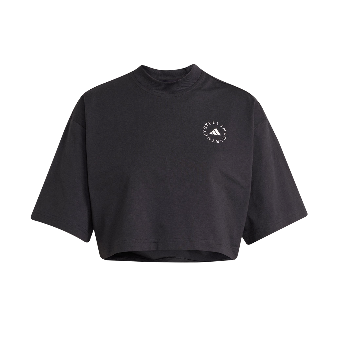 (W) 아디다스 x 스텔라 맥카트니 크롭 티셔츠 블랙 - US 사이즈((W) Adidas x Stella McCartney Cropped T-Shirt Black - US Sizing) - 1