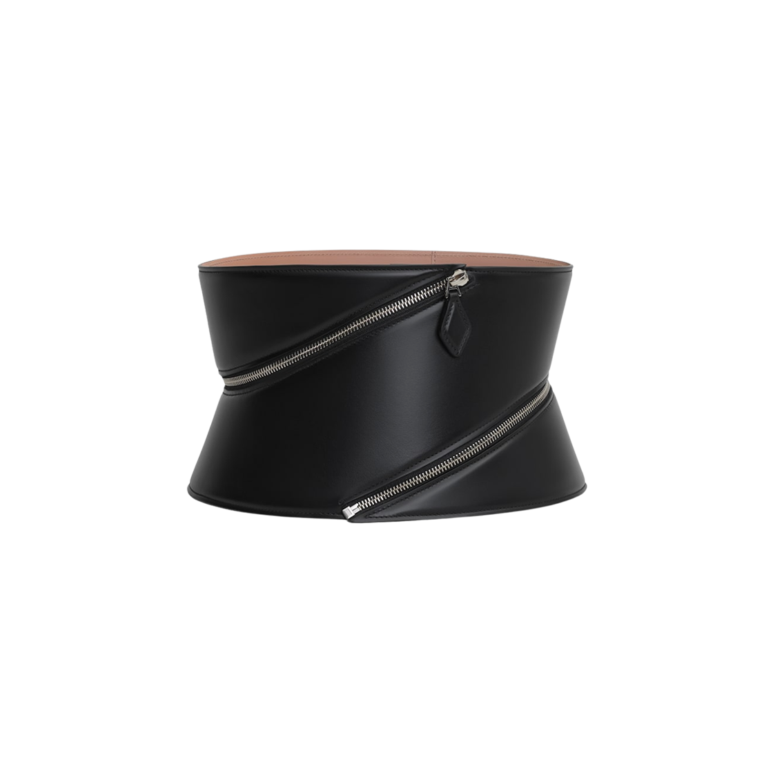 (W) 알라이아 카프스킨 지퍼 코르셋 블랙((W) Alaia Calfskin Zipped Corset Black)