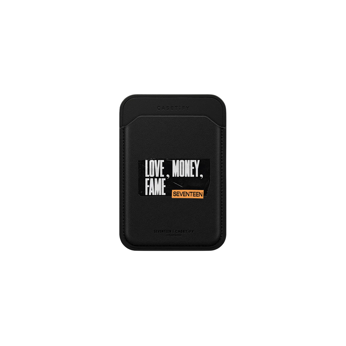 케이스티파이 x 세븐틴 스필 더 필스 타이틀 스내피 바이오베그 맥세이프 카드 월렛 블랙(Casetify x Seventeen Spill The Feels Title Snappy BioVeg Magsafe Card Wallet Black) - 1