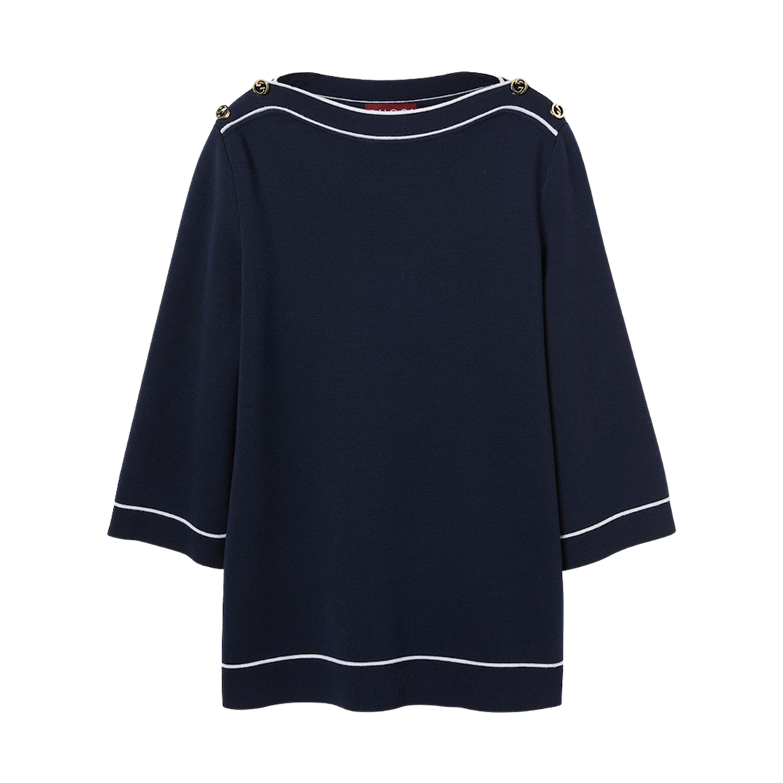 (W) 구찌 파인 울 탑 네이비((W) Gucci Fine Wool Top Navy) - 1