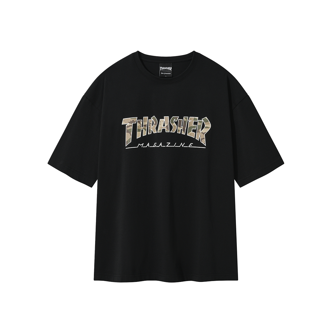 트레셔 매거진 카모패턴 반팔 티셔츠 블랙(Thrasher Magazine Camo Pattern T-Shirt Black)