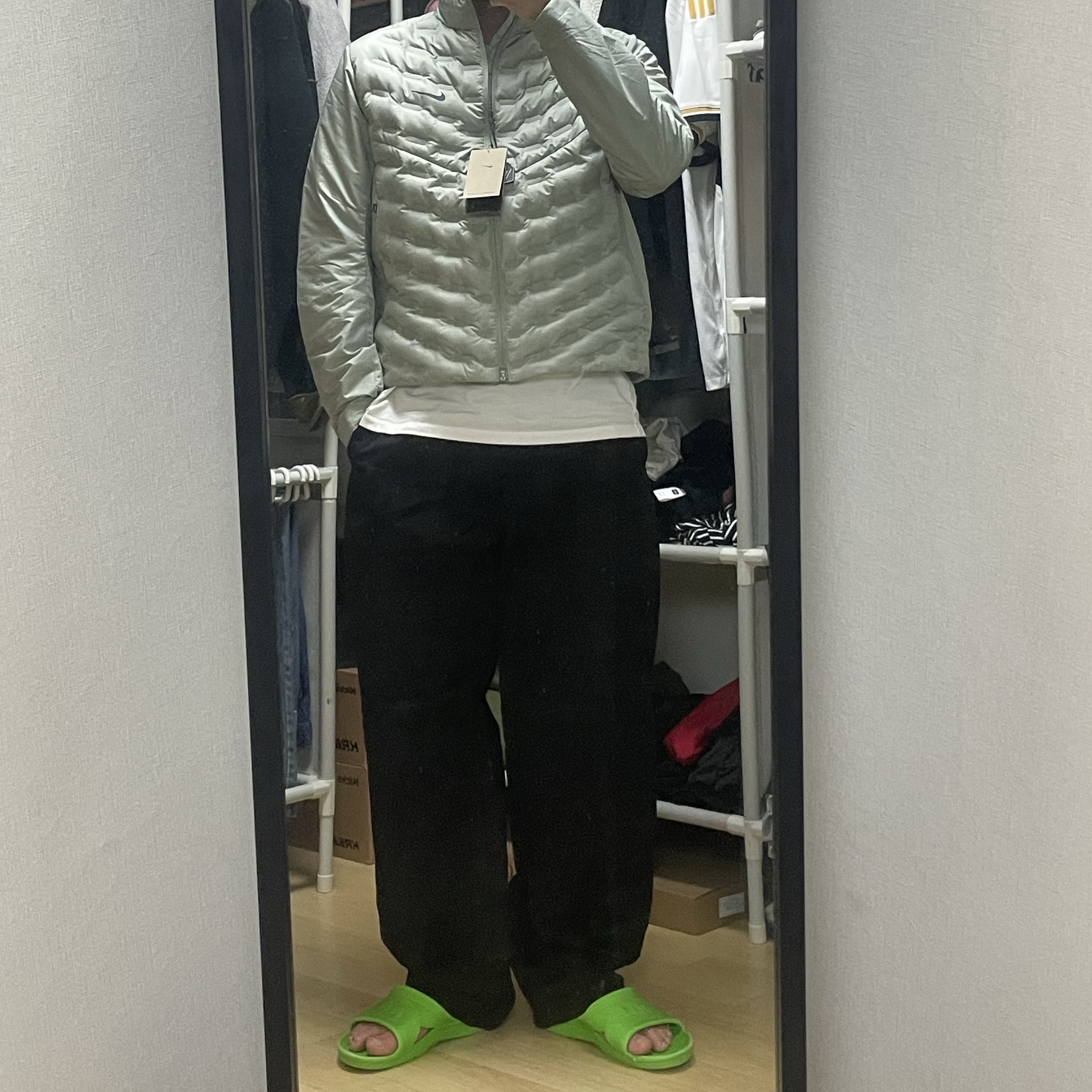 Nike Therma-Fit ADV Aeroloft Repel Down Running Jacket Jade Horizon - Asia, Nike Therma-Fit ADV Aeroloft Repel Down Running Jacket Black - Asia 착용 스타일