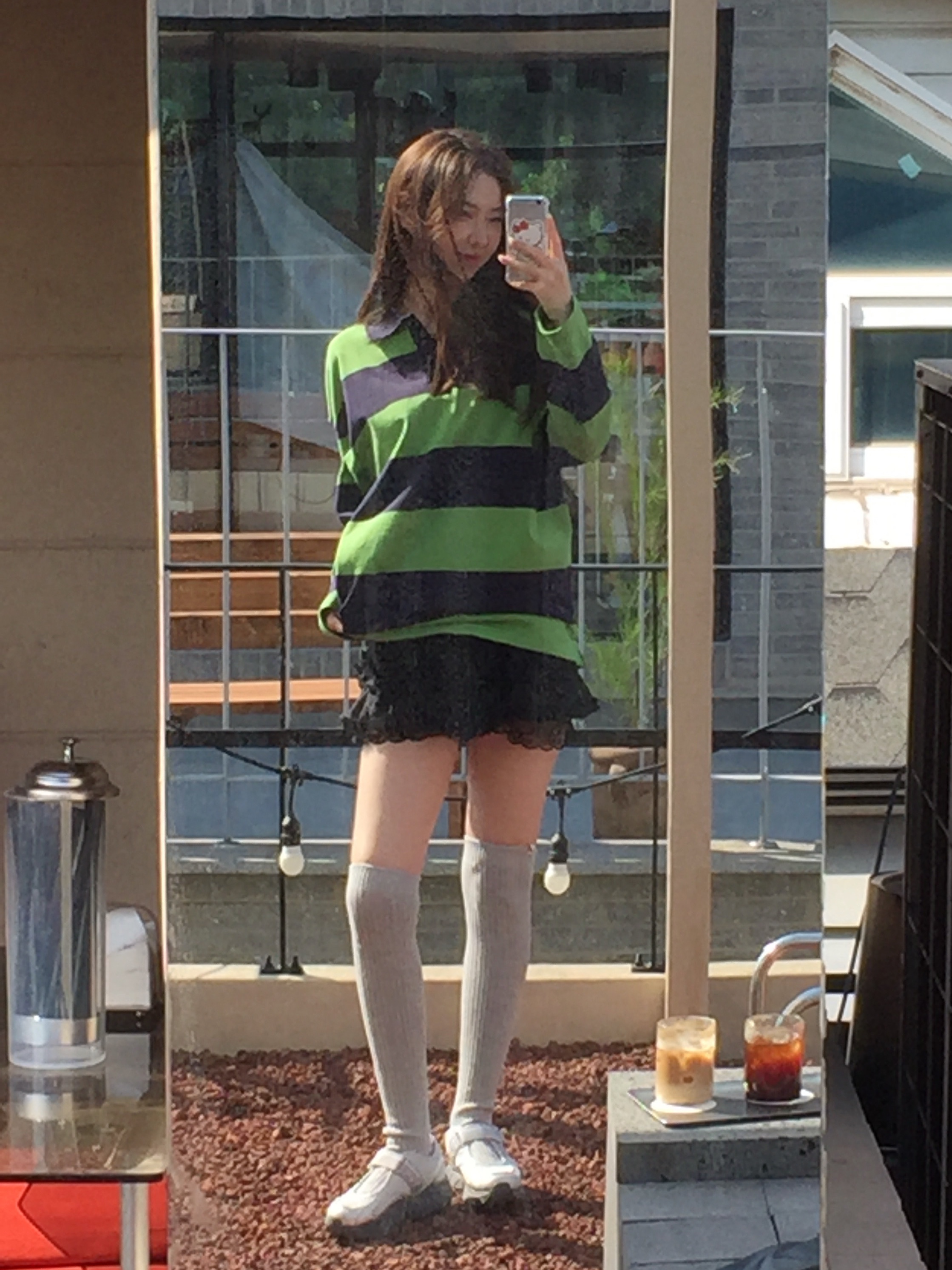(W) Diadora Balletto Silver, Roughneck Tutu pants skirt black 착용 스타일 - 2