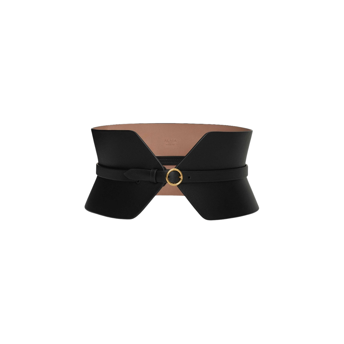 (W) 알라이아 카프스킨 더블 뷔스티에 벨트 블랙((W) Alaia Calfskin Double Bustier Belt Black)