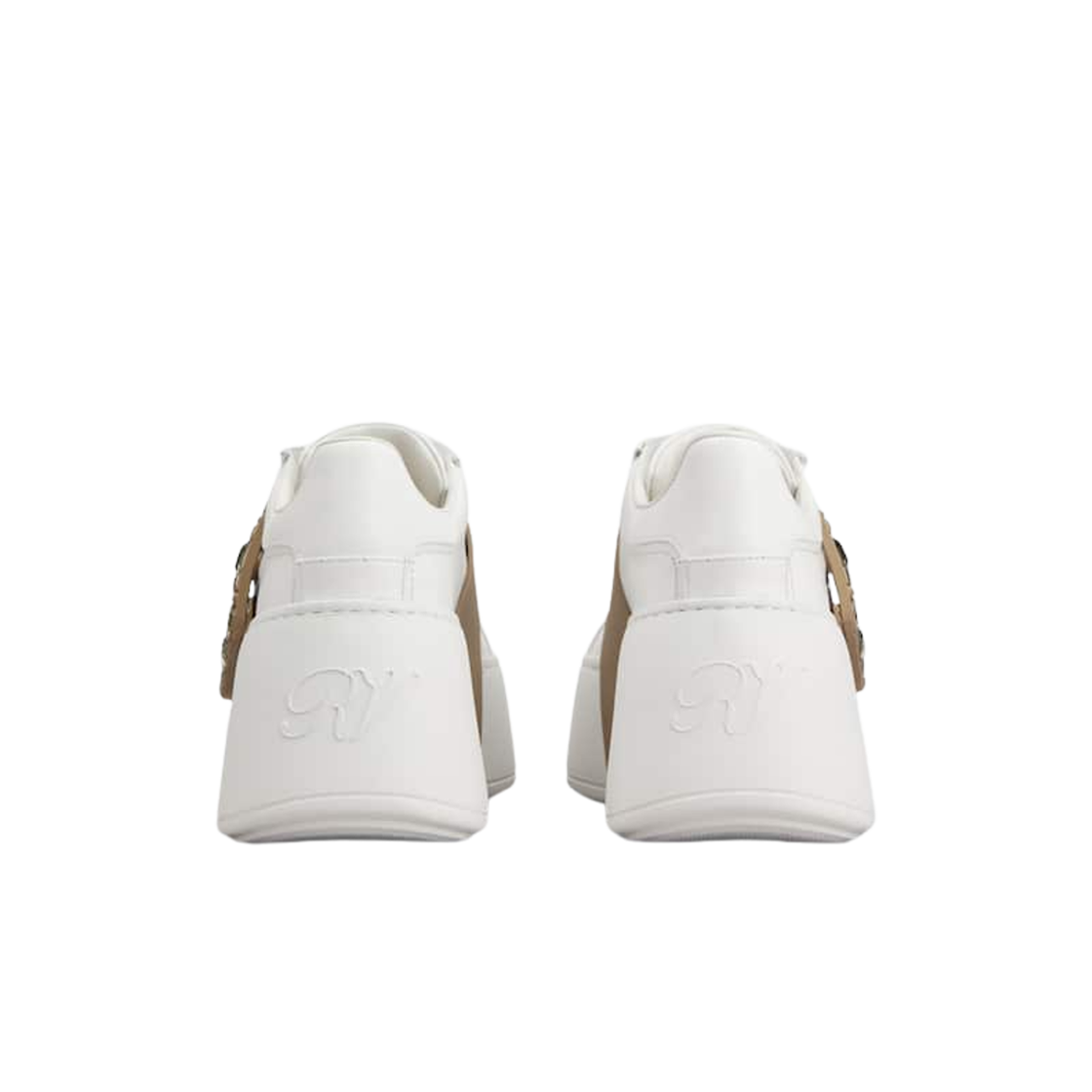 (W) 로저 비비에 비브 스케이트 레더 스니커즈 화이트 베이지((W) Roger Vivier Viv Skate Leather Sneakers White Beige) - 2