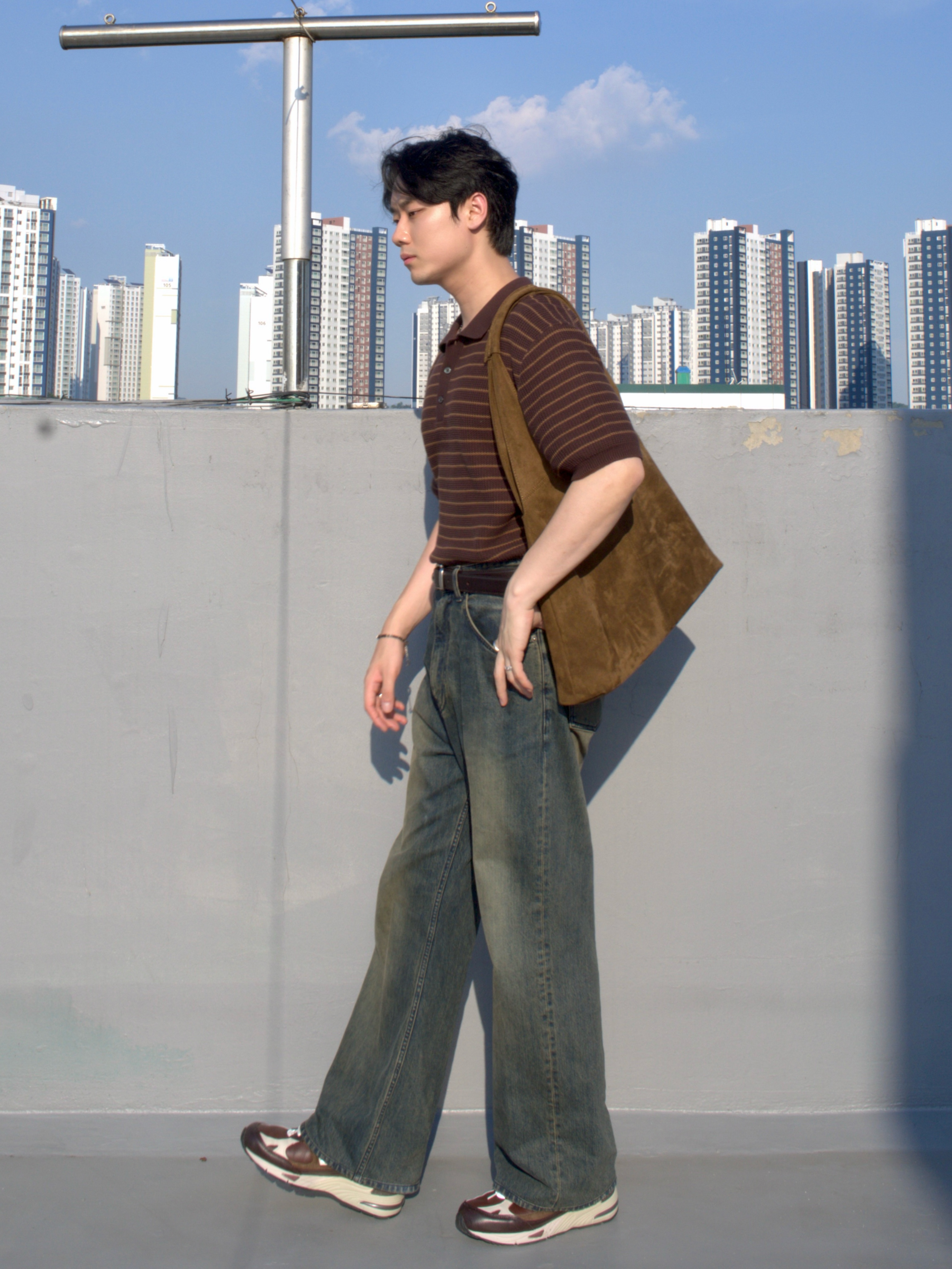 New Balance 991 Made in UK Earth French Roast 착용 스타일 - 1
