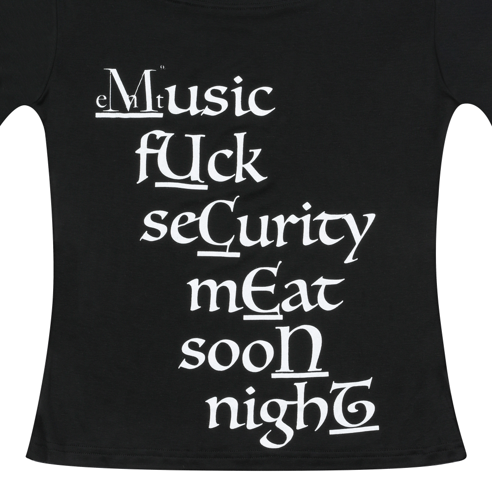 무센트 타이퍼 레터링 유넥 롱 슬리브 티  블랙(MUCENT Typer Lettering U-Neck Black) - 3