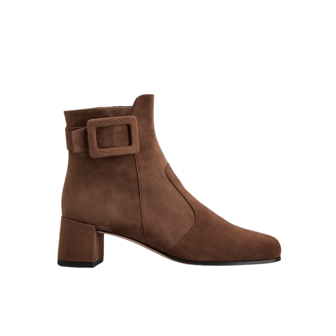 (W) 로저 비비에 스웨이드 트레 비비에 부티 브라운((W) Roger Vivier Tres Vivier Booties in Suede Brown) - 1