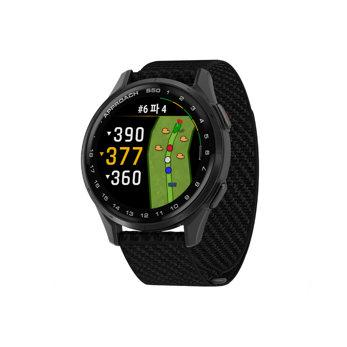 [10% 적립] 가민 어프로치 S50 43mm 골프 GPS 스마트워치 나일론 블랙([10% 적립] Garmin Approach S50 43mm Golf GPS Nylon Black Slate)