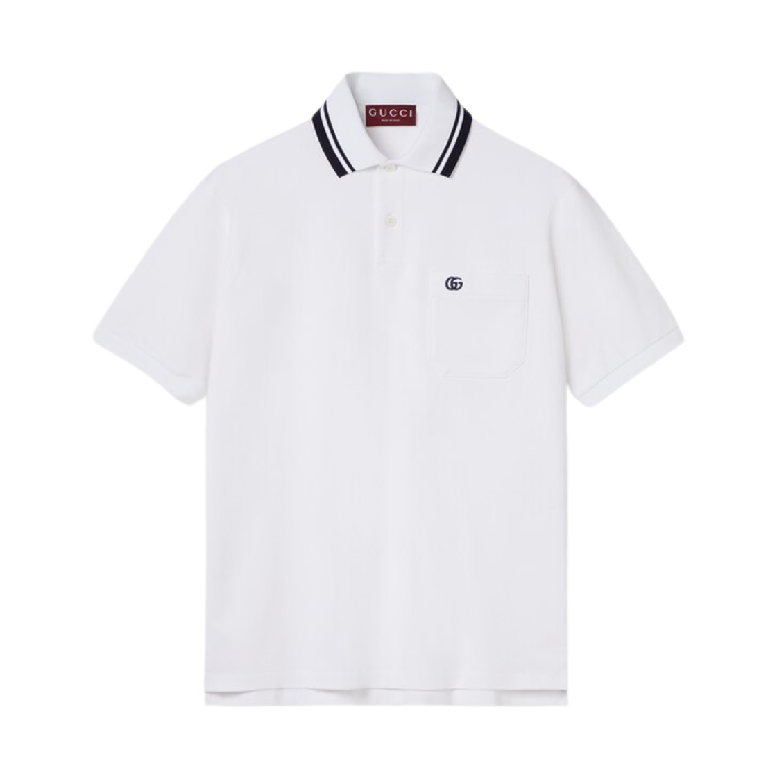 구찌 자수 코튼 피케 폴로 셔츠 화이트(Gucci Embroidery Cotton Piquet Polo Shirt White)