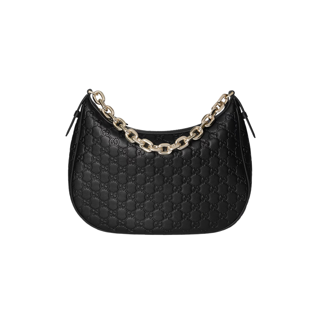 820453-AAFDV-1000 Gucci GG Emblem Large Shoulder Bag Black