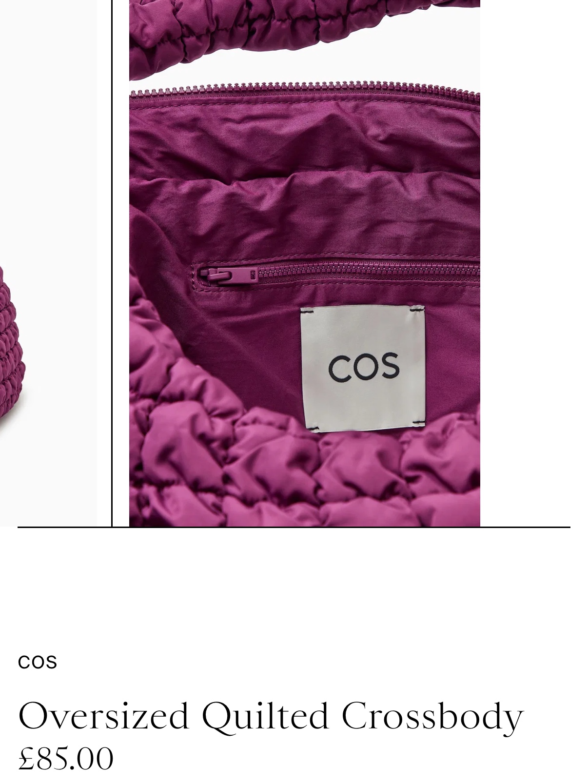 COS Quilted Oversized Shoulder Bag Burgundy 착용 스타일 - 5