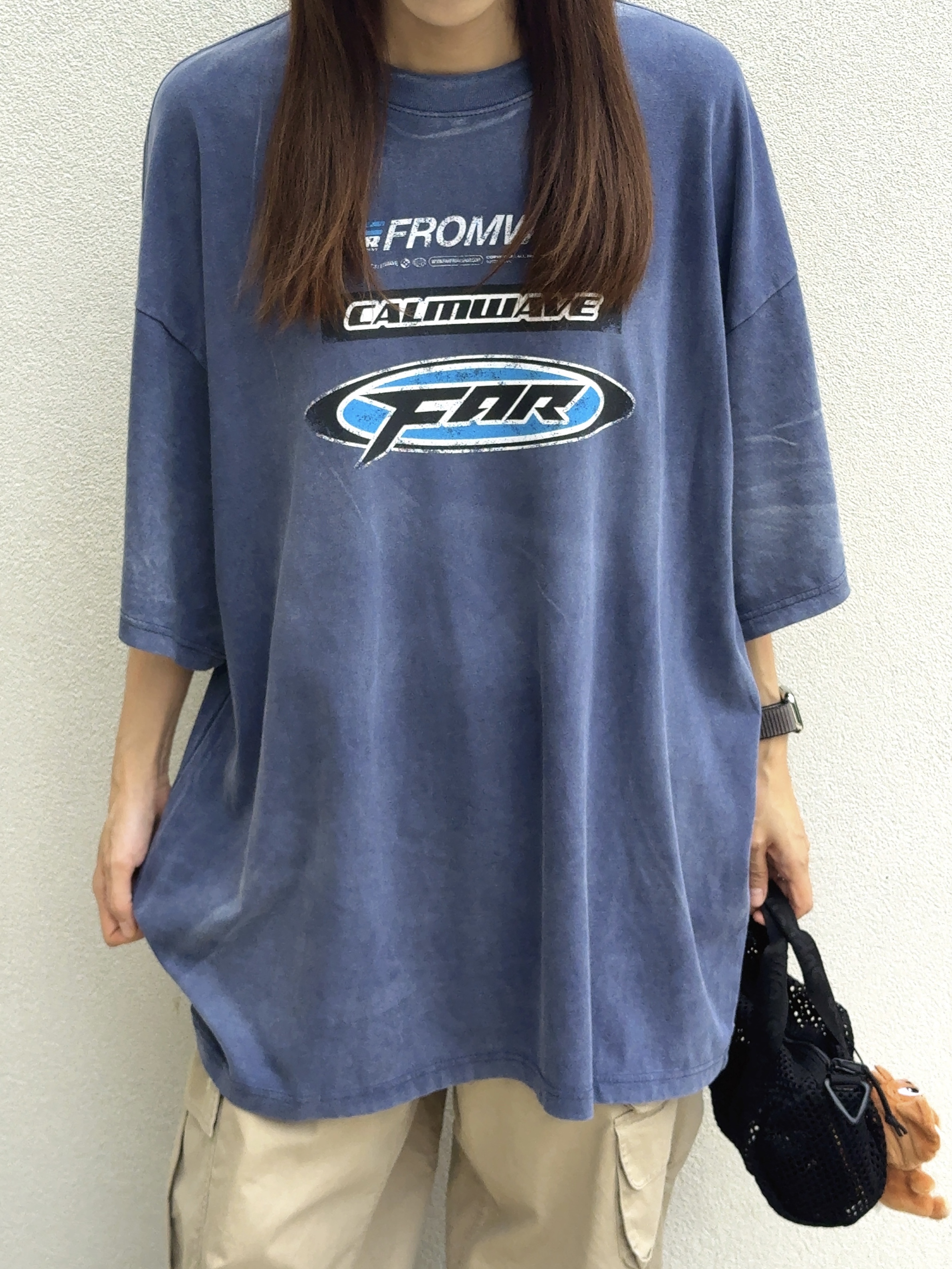 [더블적립]Farfromwhat Far Washed Logo T-Shirts Navy, Supreme Mesh Mini Duffle Bag Black - 25SS 착용 스타일 - 3