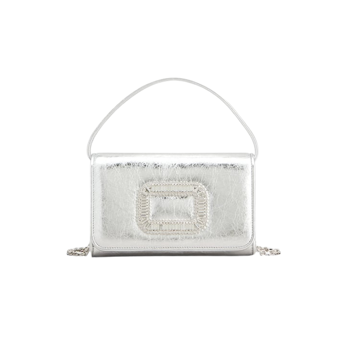 로저 비비에 사틴 필그림 마이크로 백 실버(Roger Vivier Satin Pilgrim Micro Bag Silver)