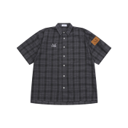 MUCENT Dant Check Half Shirt Charcoal