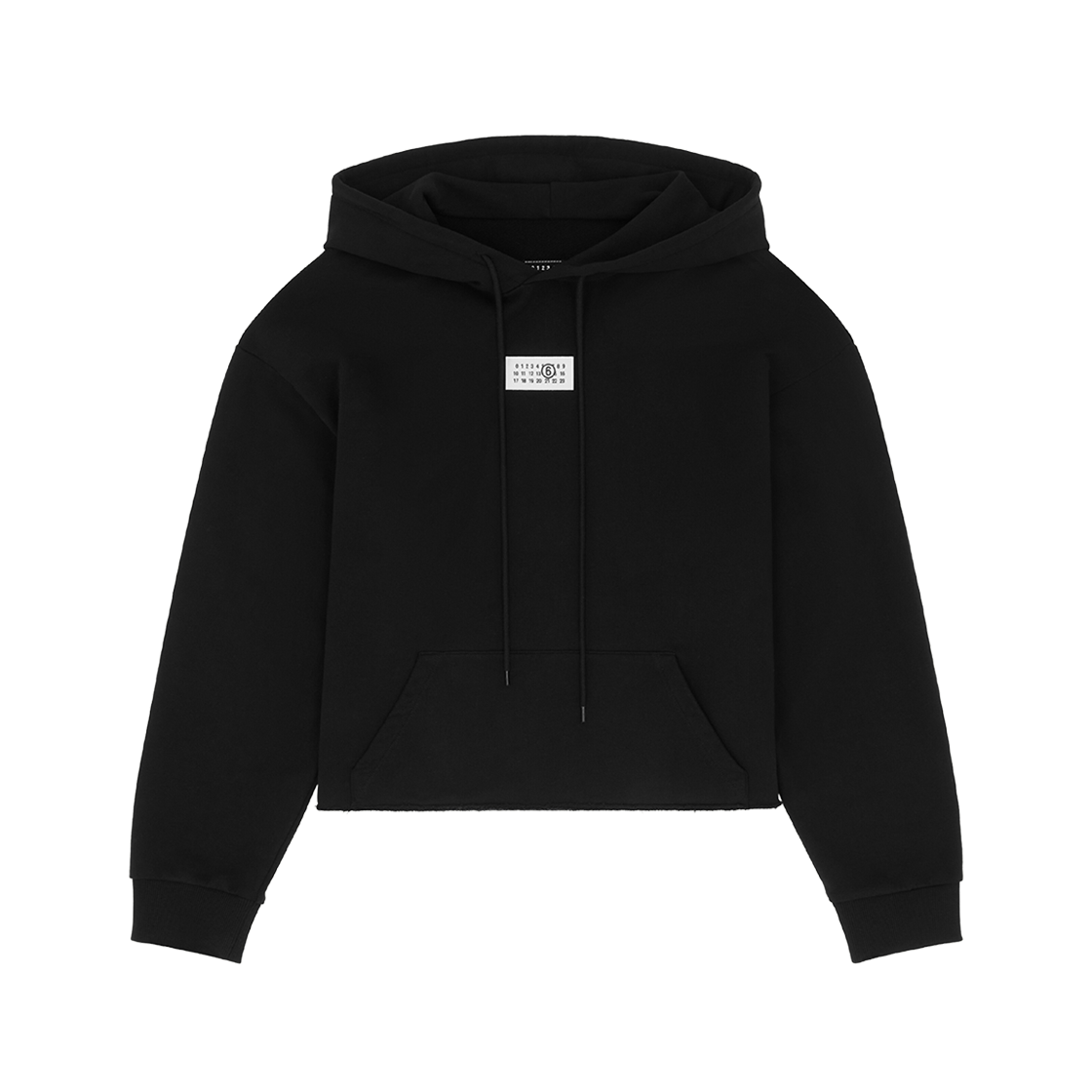S52GU0234M25025900 (W) MM6 Maison Margiela Cotton Hooded Sweatshirt Black