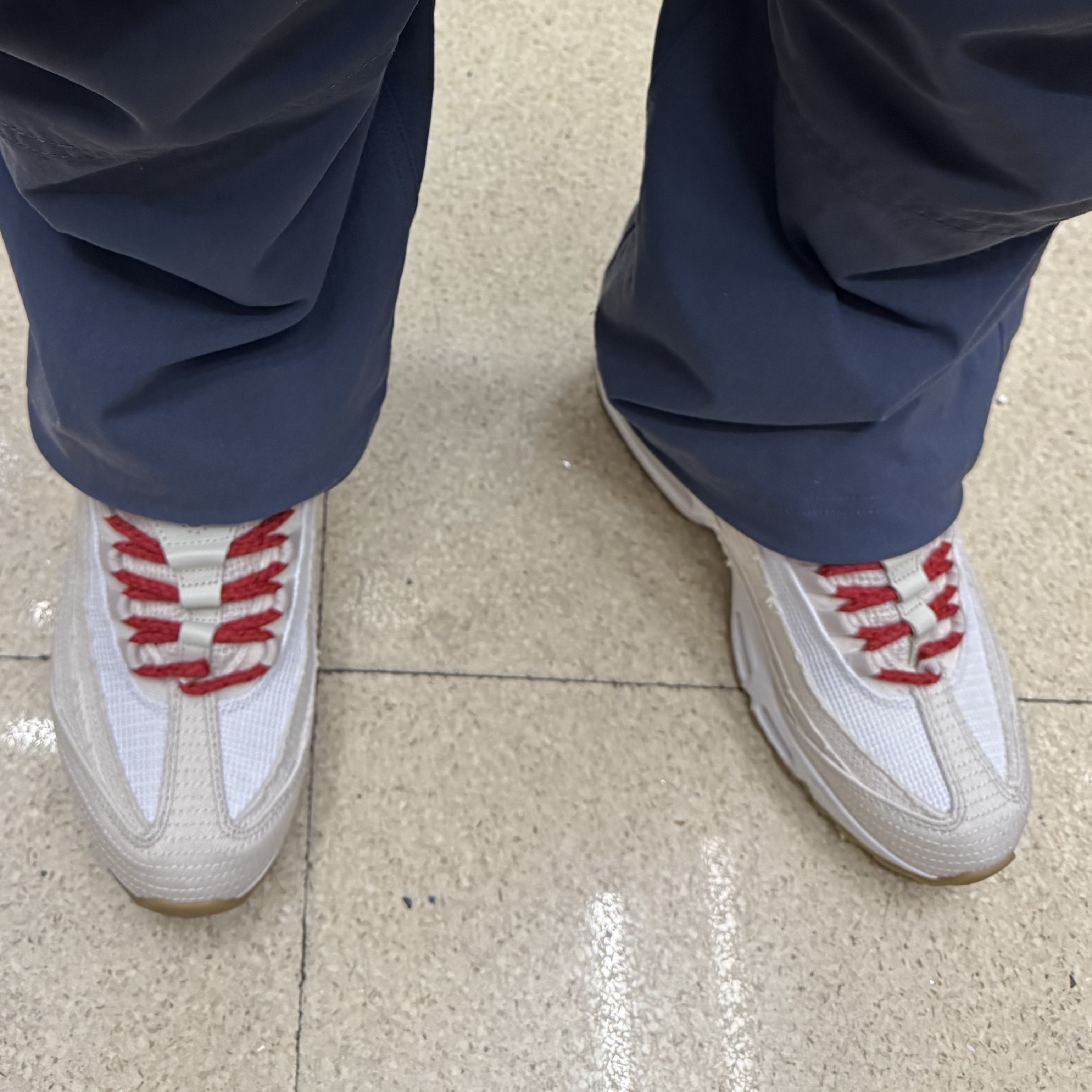 Nike x Levi's Air Max 95 White and Ecru, Nike ACG Smith Summit Cargo Pants Thunder Blue - Asia 착용 스타일