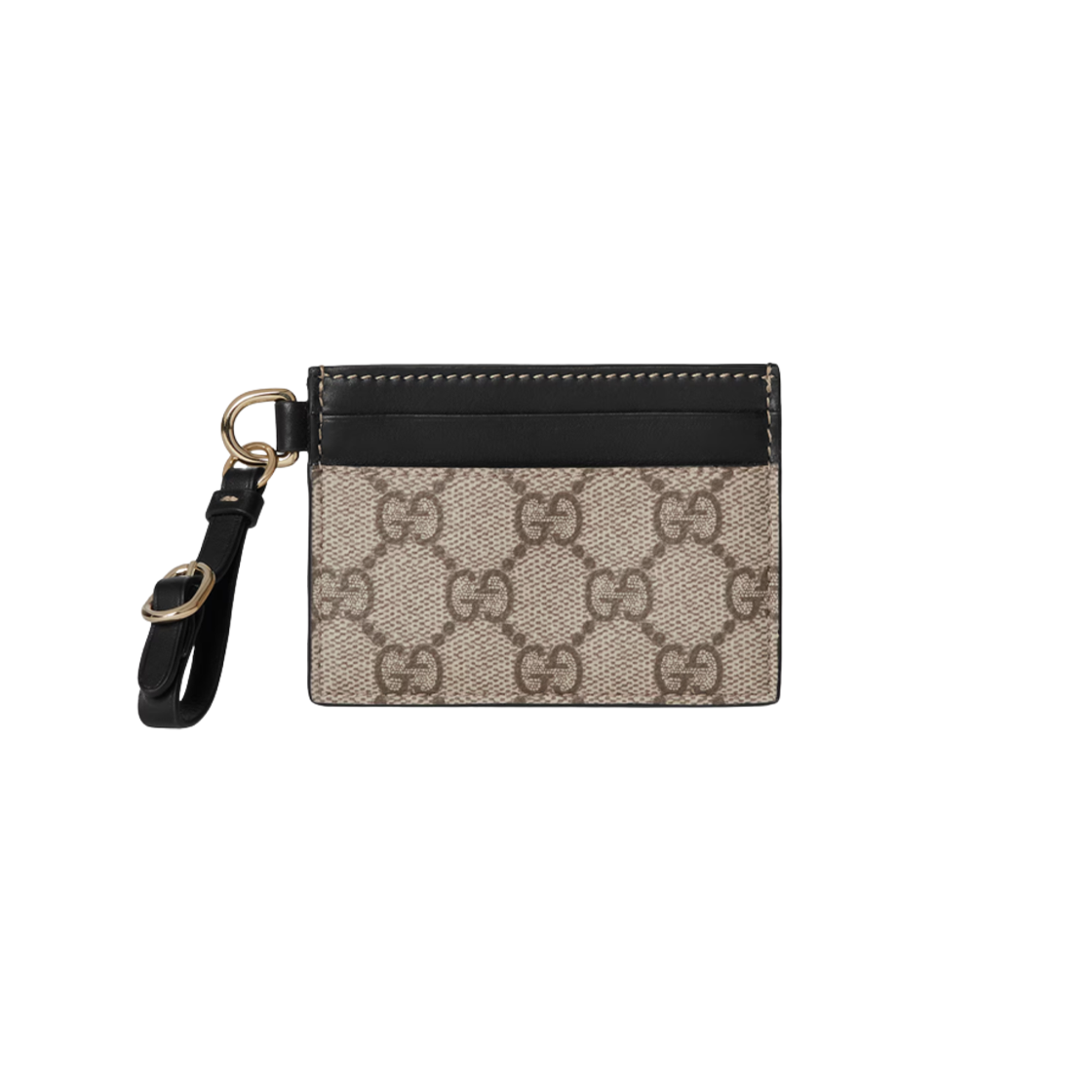 구찌 GG 엠블럼 스트랩 카드 케이스 베이지 브라운(Gucci GG Emblem Strap Card Case Beige Brown) - 1