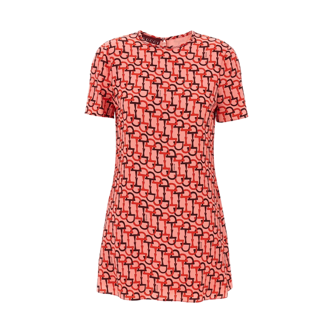 (W) 구찌 클립 프린트 드레스 핑크 로쏘 앙코라 레드((W) Gucci Clip Print Dress Pink Rosso Ancora Red) - 1