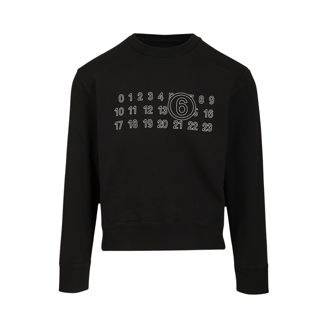 S52GU0248M25025900 MM6 Maison Margiela Numeric Cotton Sweatshirt Black