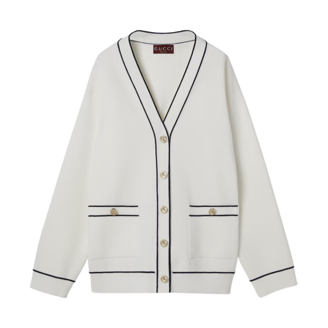 (W) 구찌 파인 울 가디건 화이트((W) Gucci Fine Wool Cardigan White) - 1